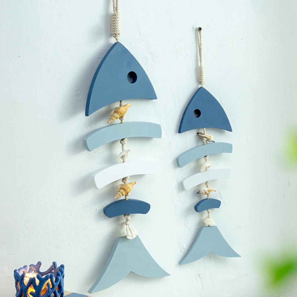 Wooden Shell Fish Pendant Decoration Wall Hanging  Ornament Small