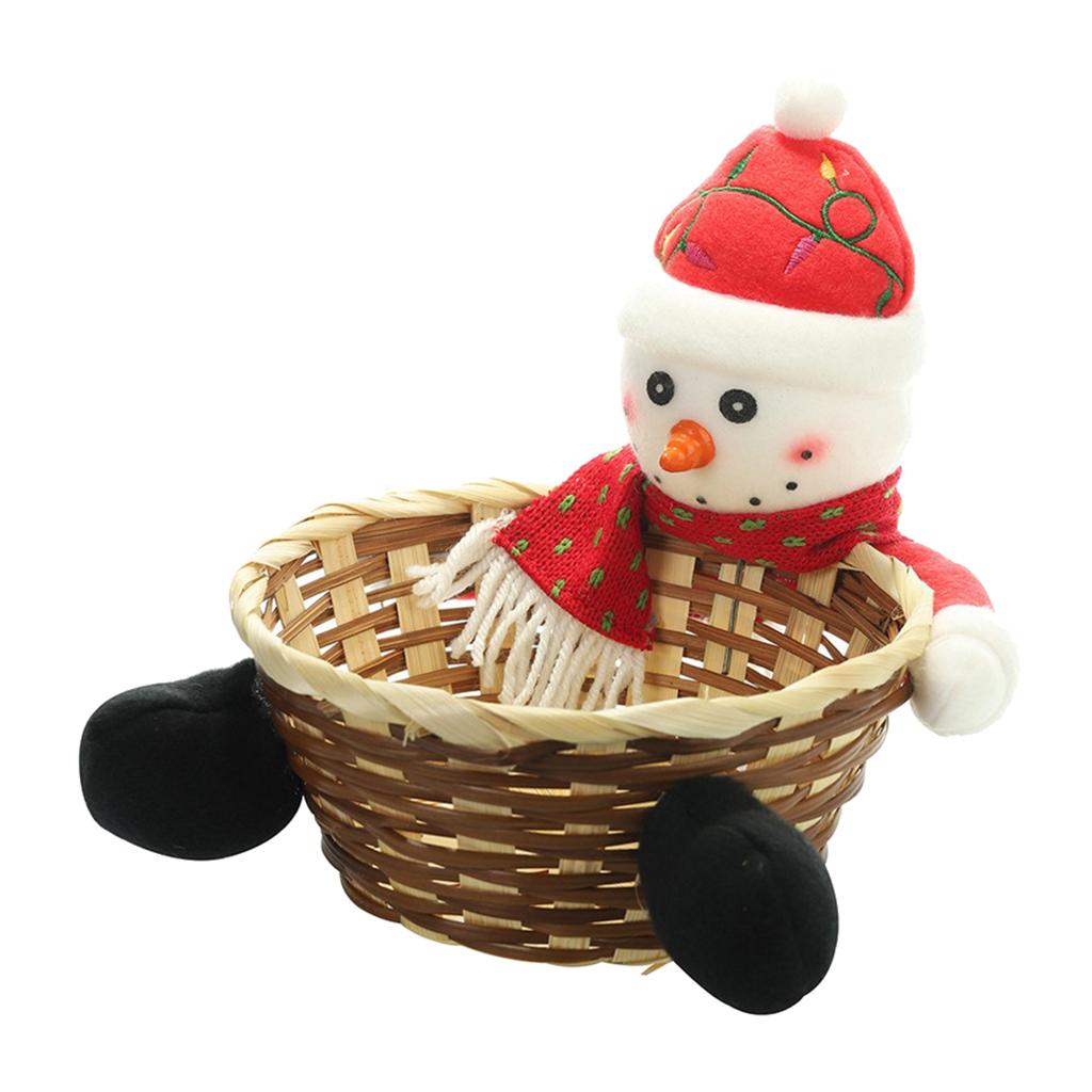 Cute Candy Storage Basket Christmas Party Gifts Holder Snowman L