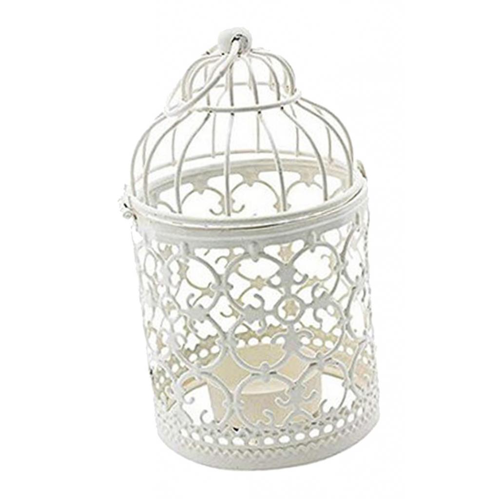 European Style Electroplated Birdcage Shape Tea Light Candle Holder Style01