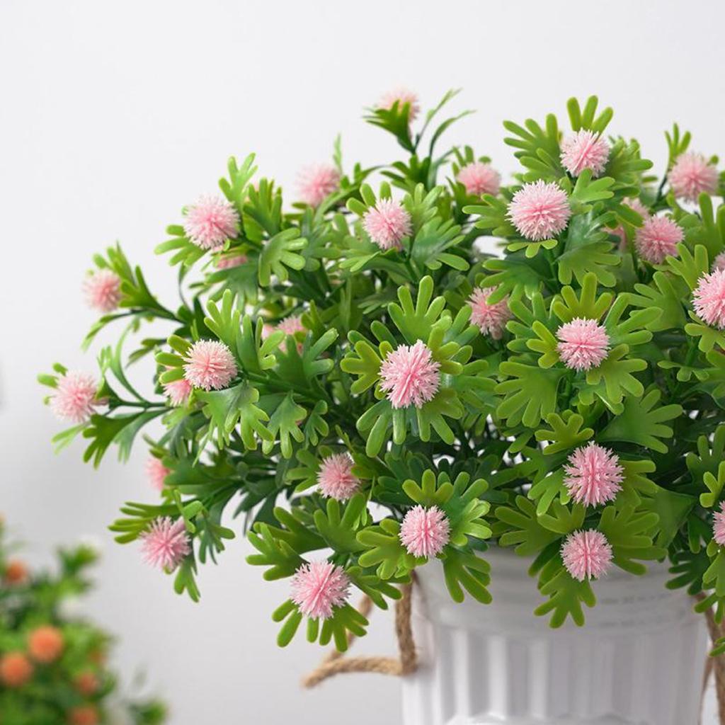 Artificial Flowers Desktop Faux Flowers Arrangement Bouquet for Home Office Pink