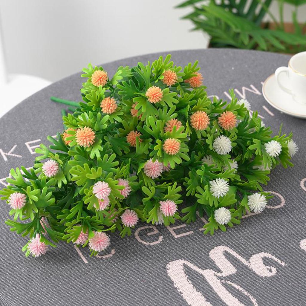 2xArtificial Flowers Desktop Faux Flowers Arrangement Bouquet for Home Office Pink