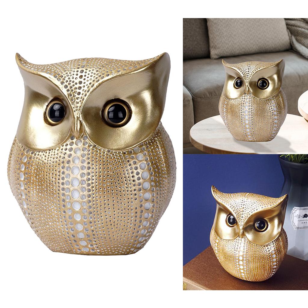 Chic Resin Art Owl Sculpture Ornament Figurine Statue Office Artwork White