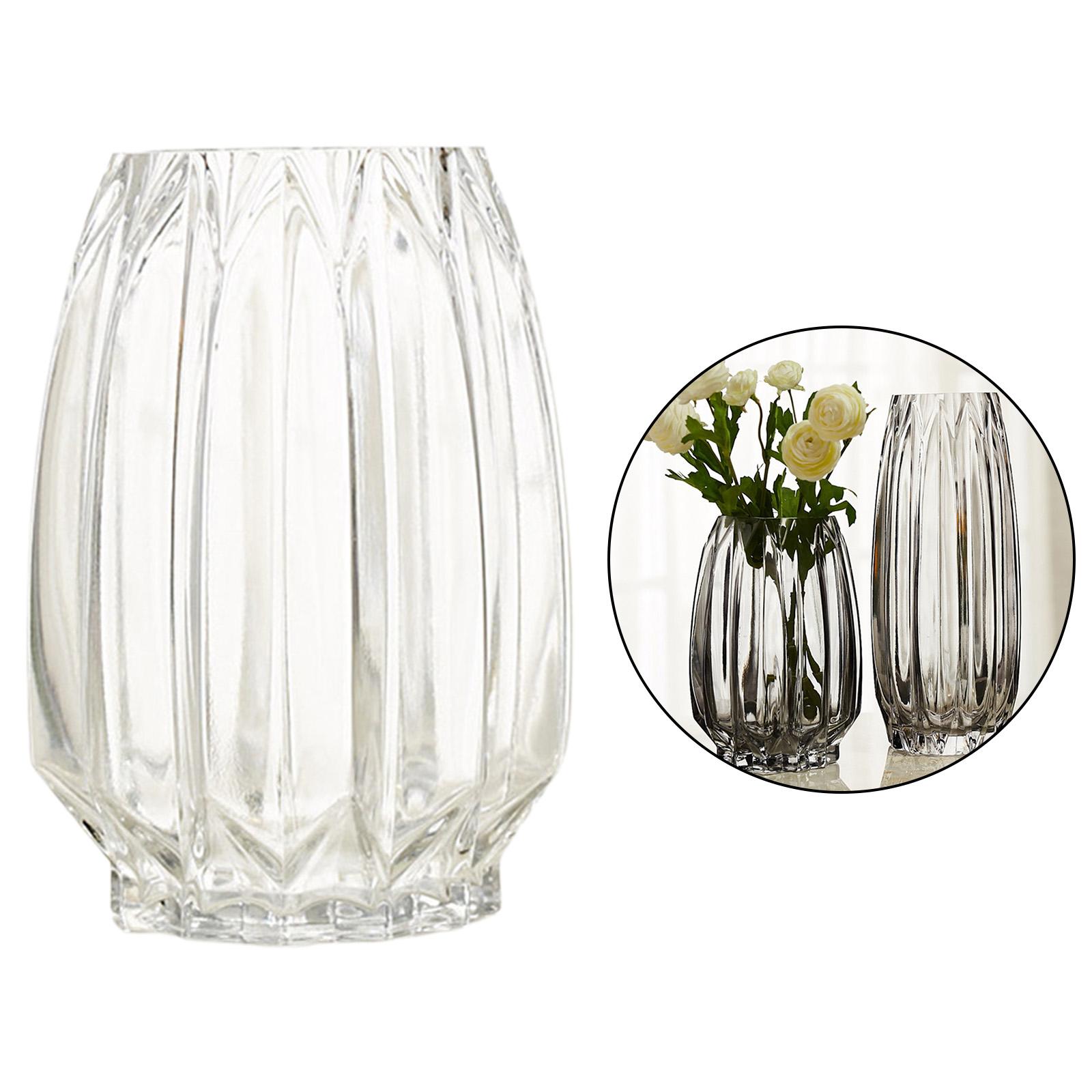 Clear Glass Vase Tall Flower Display Table Hydroponic Flower Vase 20cm Clear