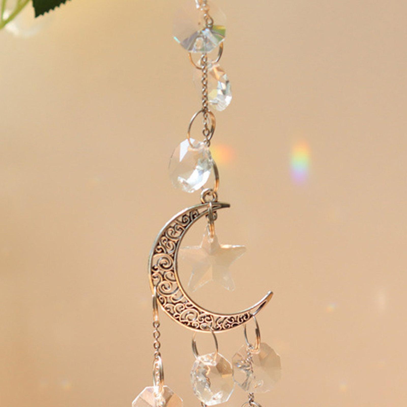 Crystal Suncatcher Chandelier Rainbow Maker Pendant Hanging Ornament Silver