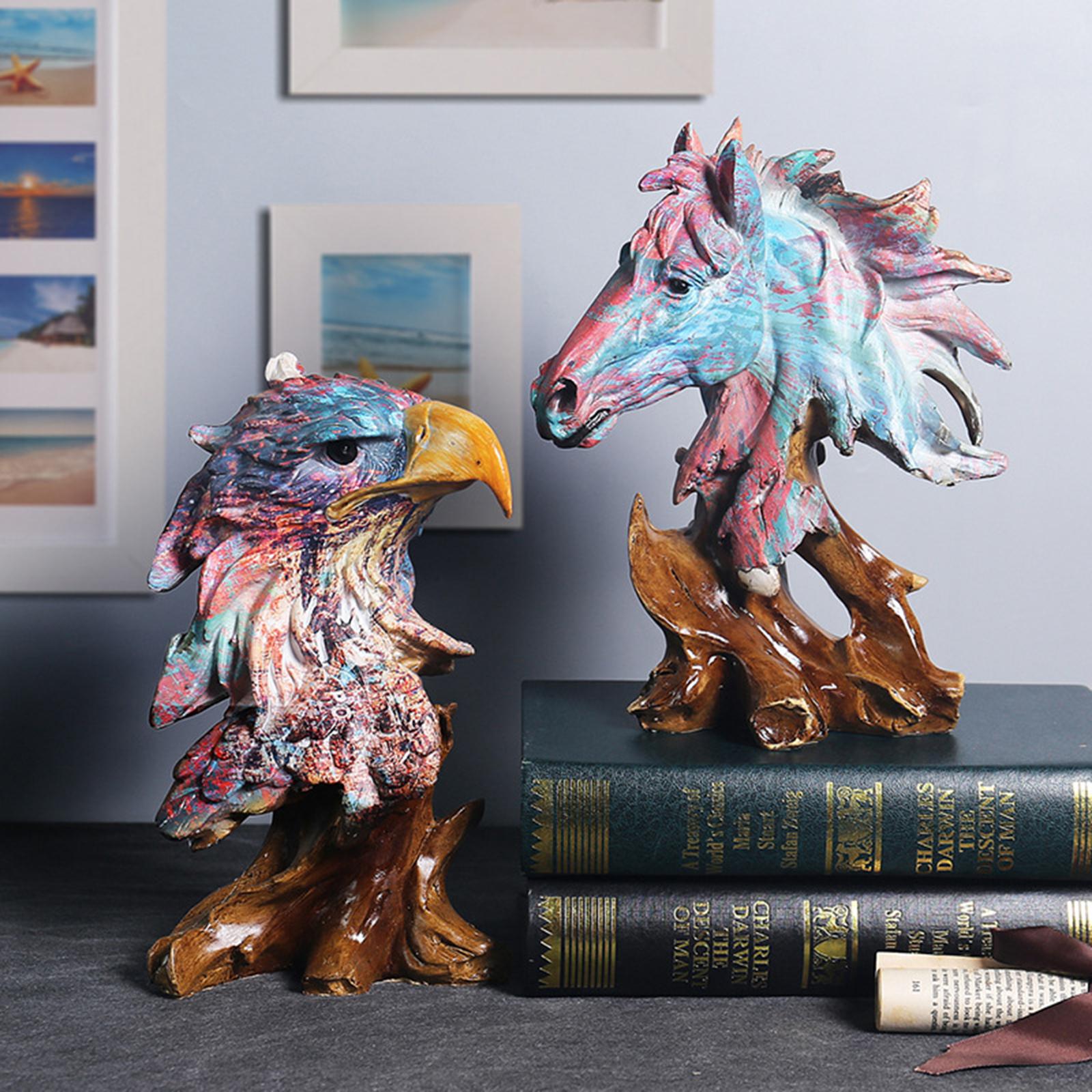 Animal Figurine Sculpture Ornament Tabletop Bookshelf Cabinet Decor Eagle