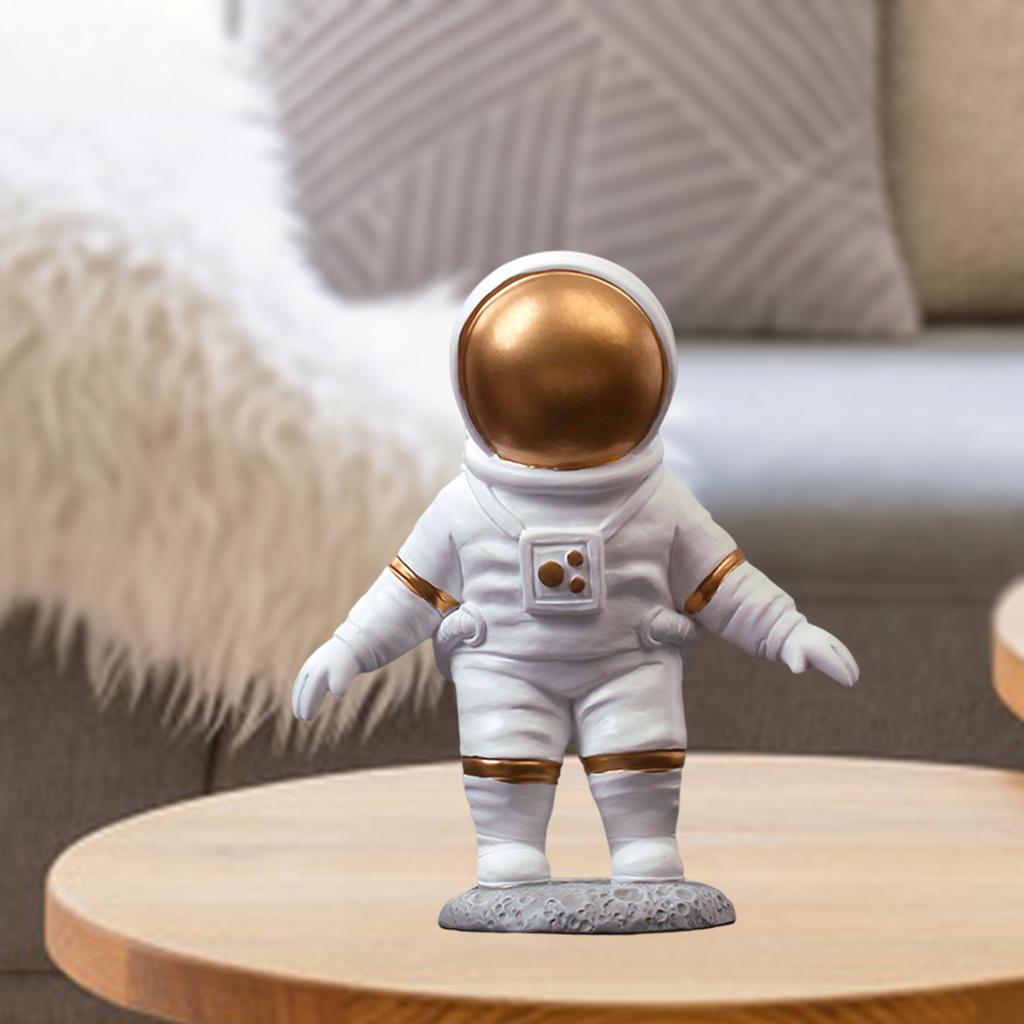 Handmade Spaceman Statue Home Tabletop Astronaut Sculpture Standing