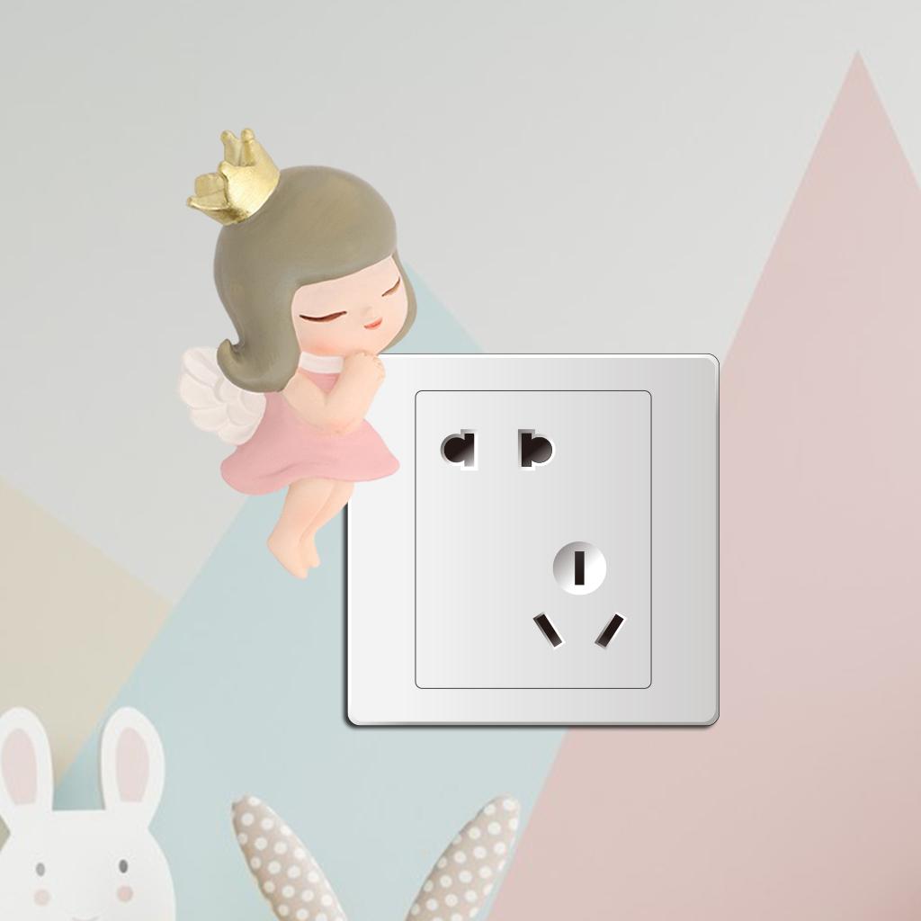 Wall switch cover Sticker 3D Lighting Socket Decal Wall Decoration Crown