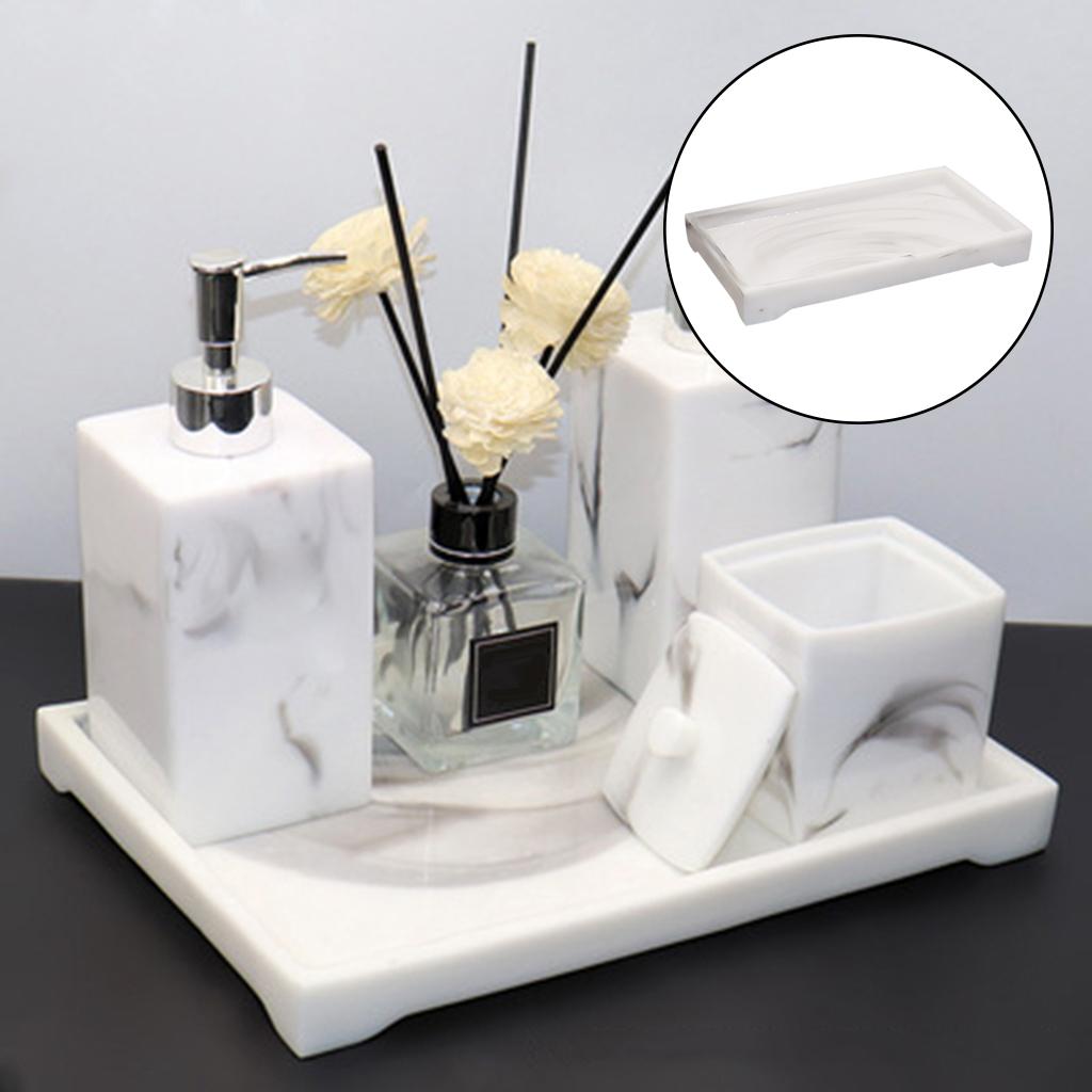 Toilet Tray Resin Bathtub Serving Tray w/ Support Leg Dish for Soap Perfume white