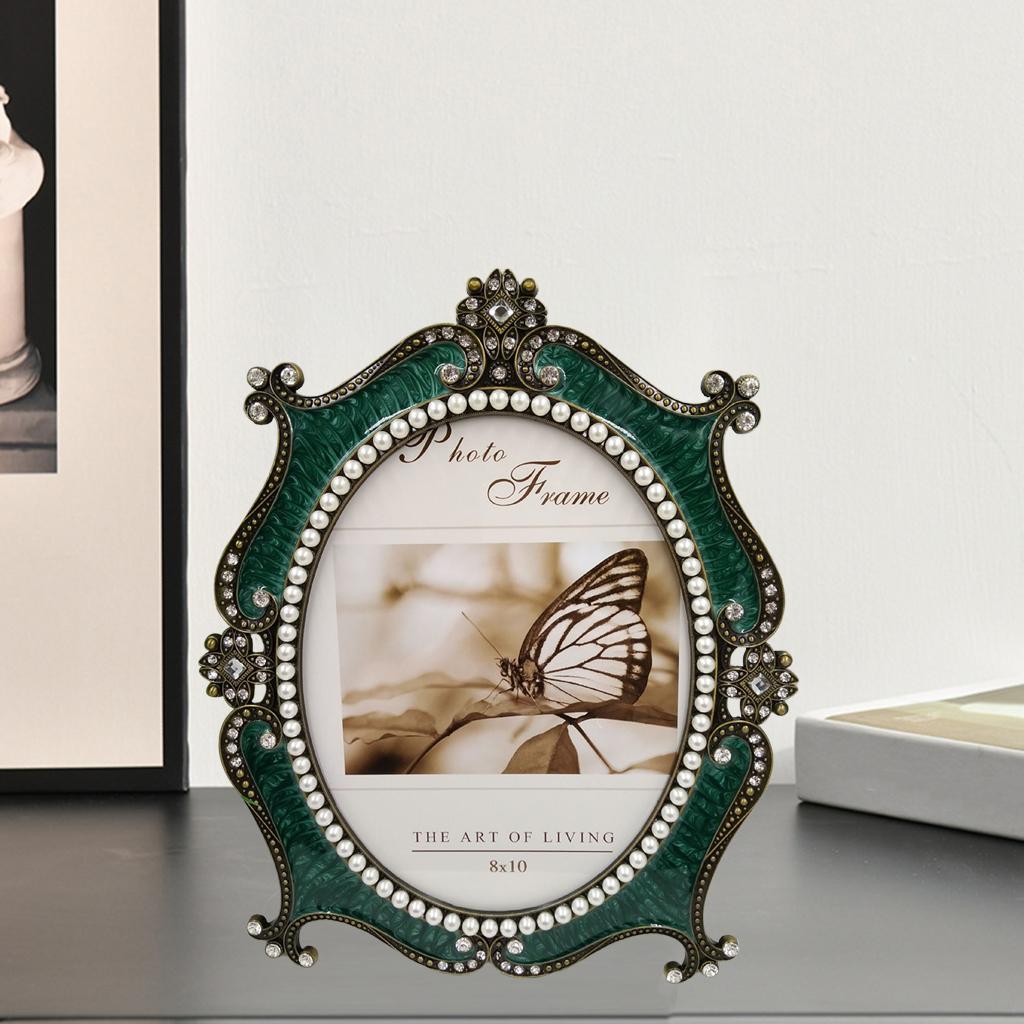 Jeweled Photo Frame Embossed Finishing Freestanding Picture Display 7inch