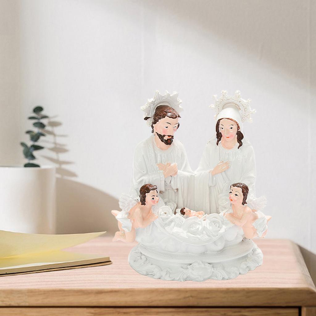 Religious Family Statue Home Office Figurine Shelf Living Room Sculpture