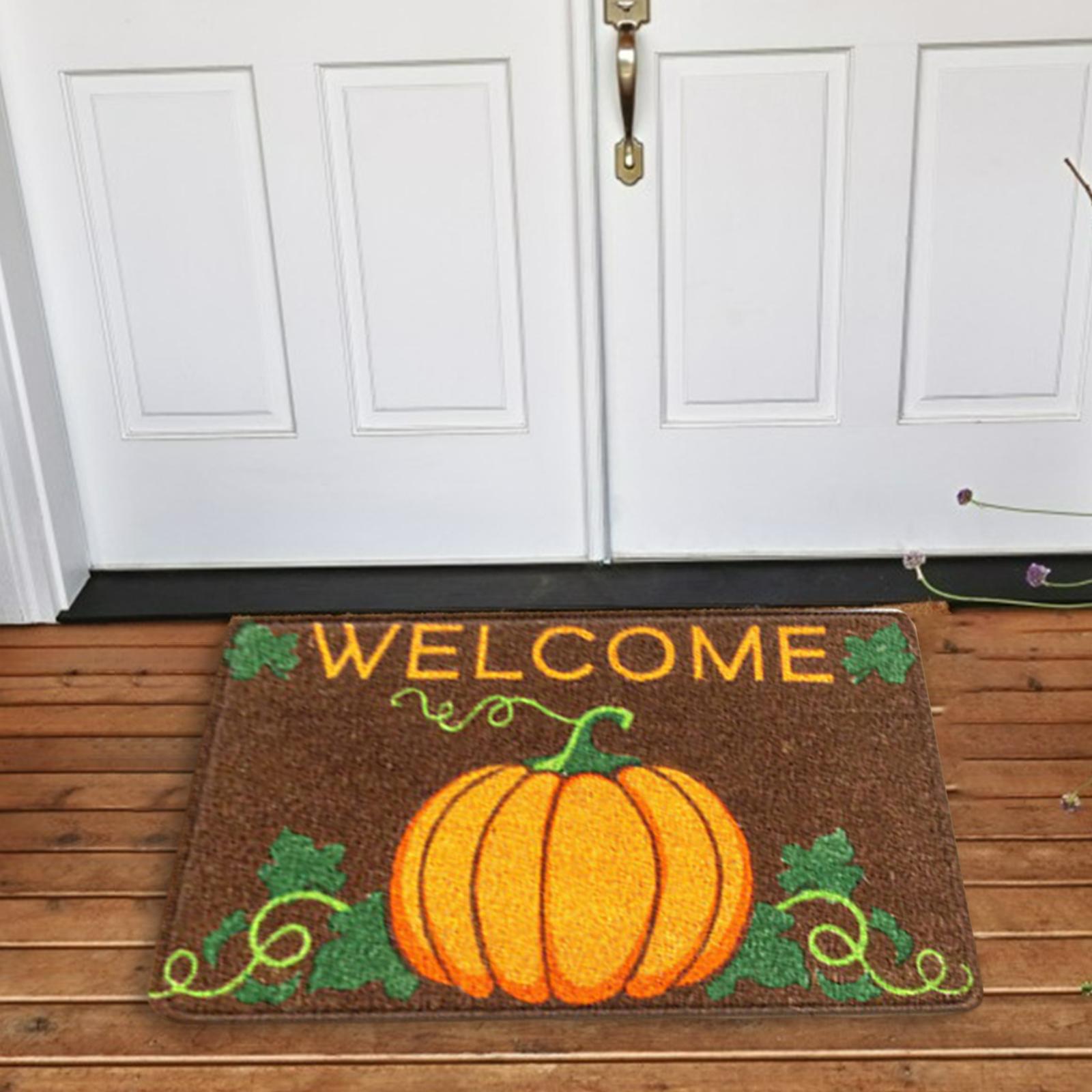 Printed Halloween Doormat Pumpkin Non-Slip Area Area Rug Office Bathroom style 29