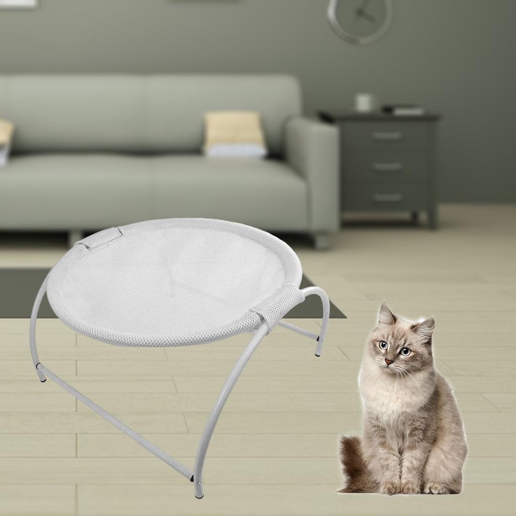 Cat Hammock Elevated Pet Bed Ventilated Cat Sleeping Bed Indoor White