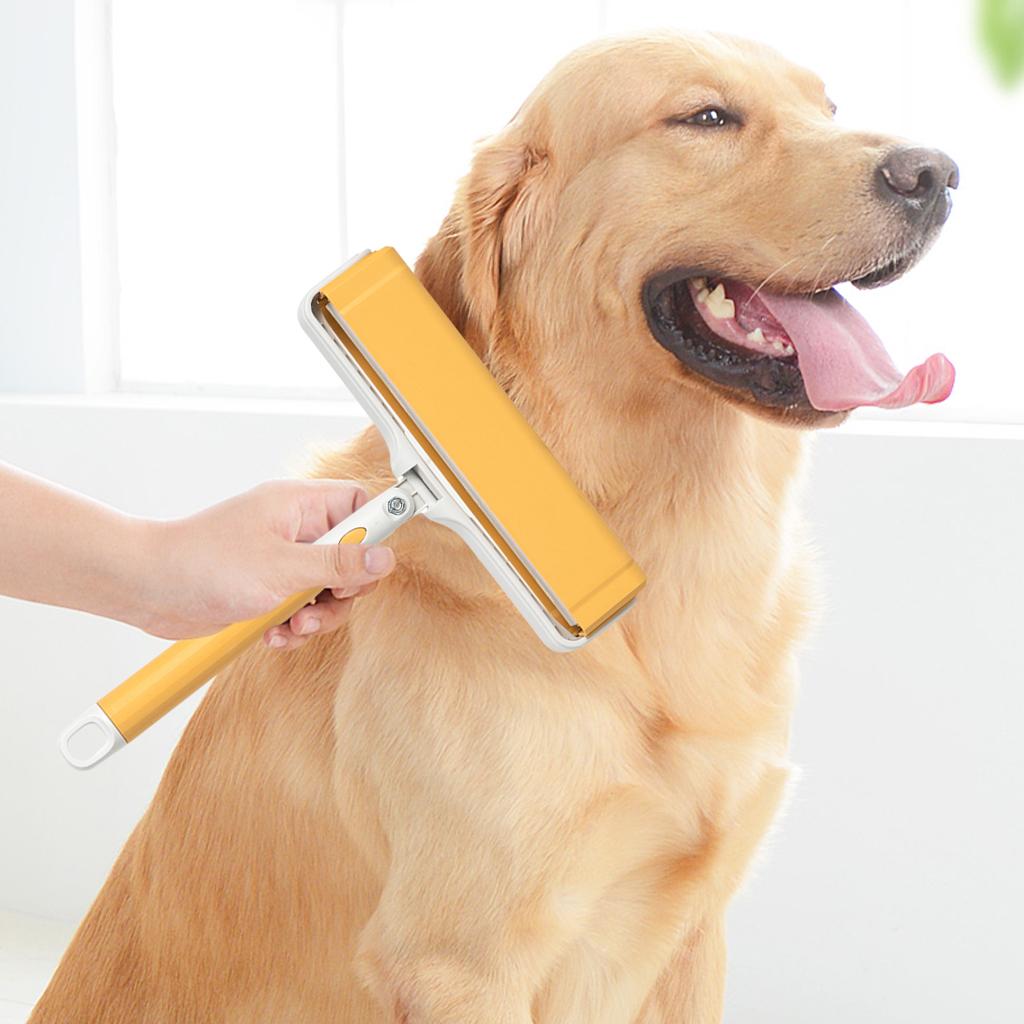 Hair Sticking Device Fur Lint Roller Brush Clothing Couch Shedding Tool Yellow Short