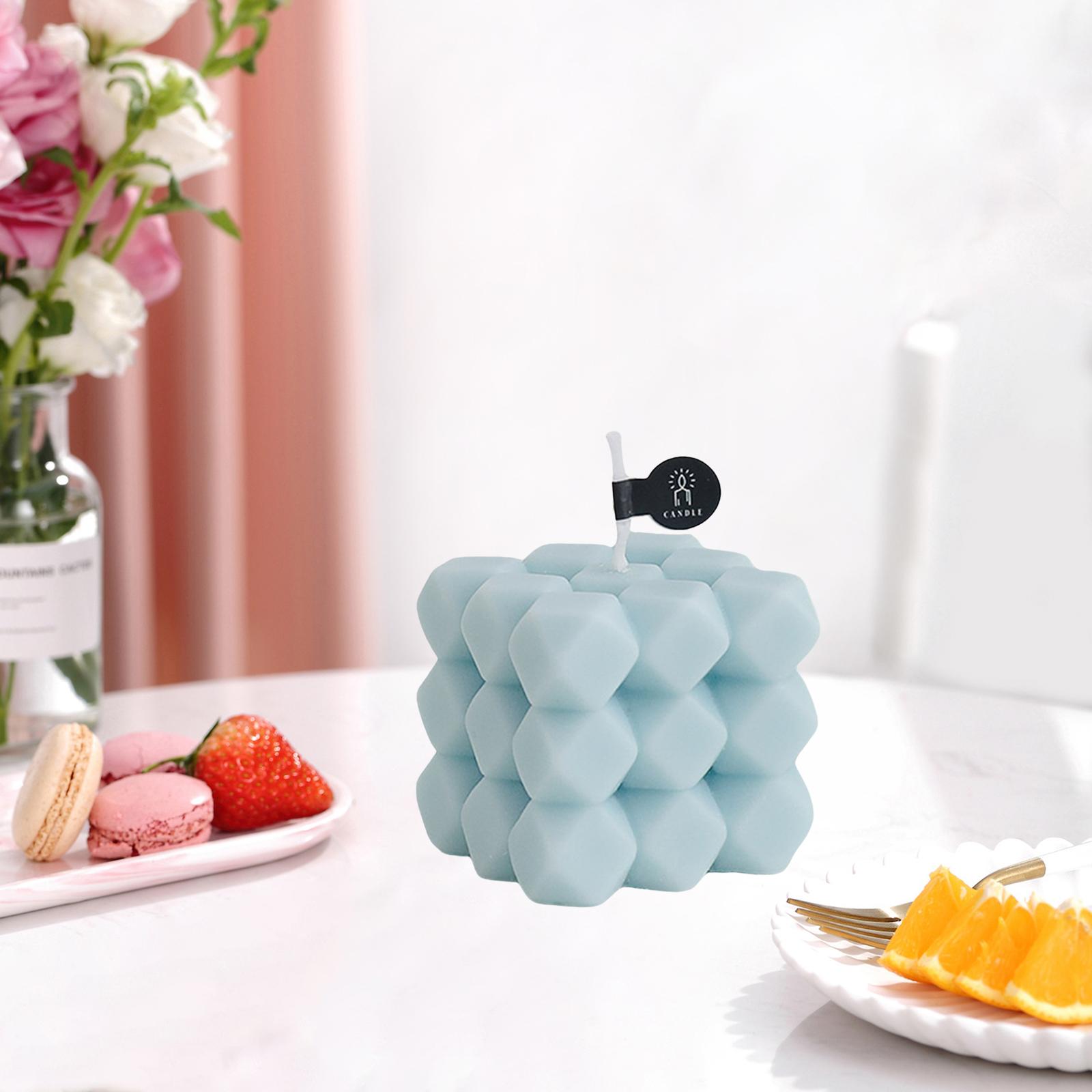 Bubble Cube Scented Candle Handmade Wedding Anniversary Birthday Gift Blue