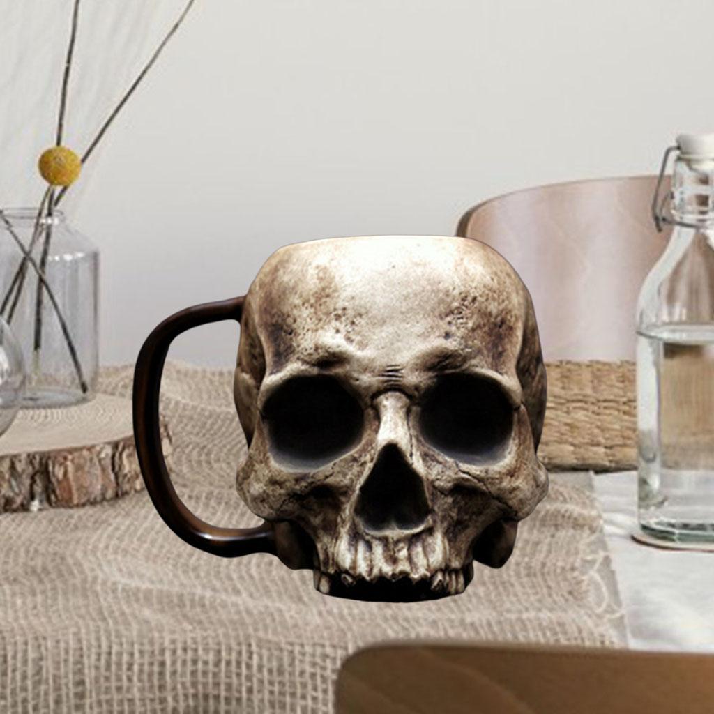 Skull Mug Resin Horror Creative Novelty Drinkware Drinking Cup Halloween B