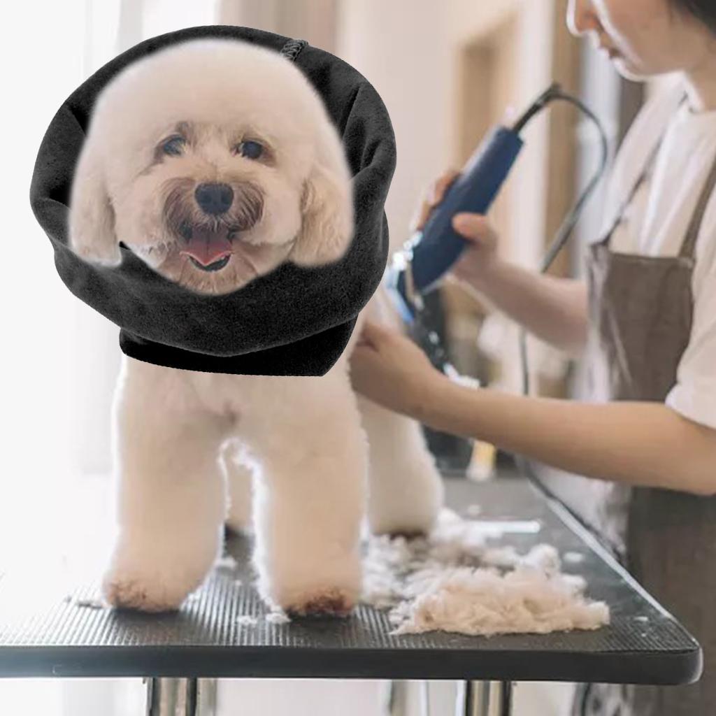 Dog Snood for Noise Reduce Grooming Bathing Drying Ear Warmer Black M