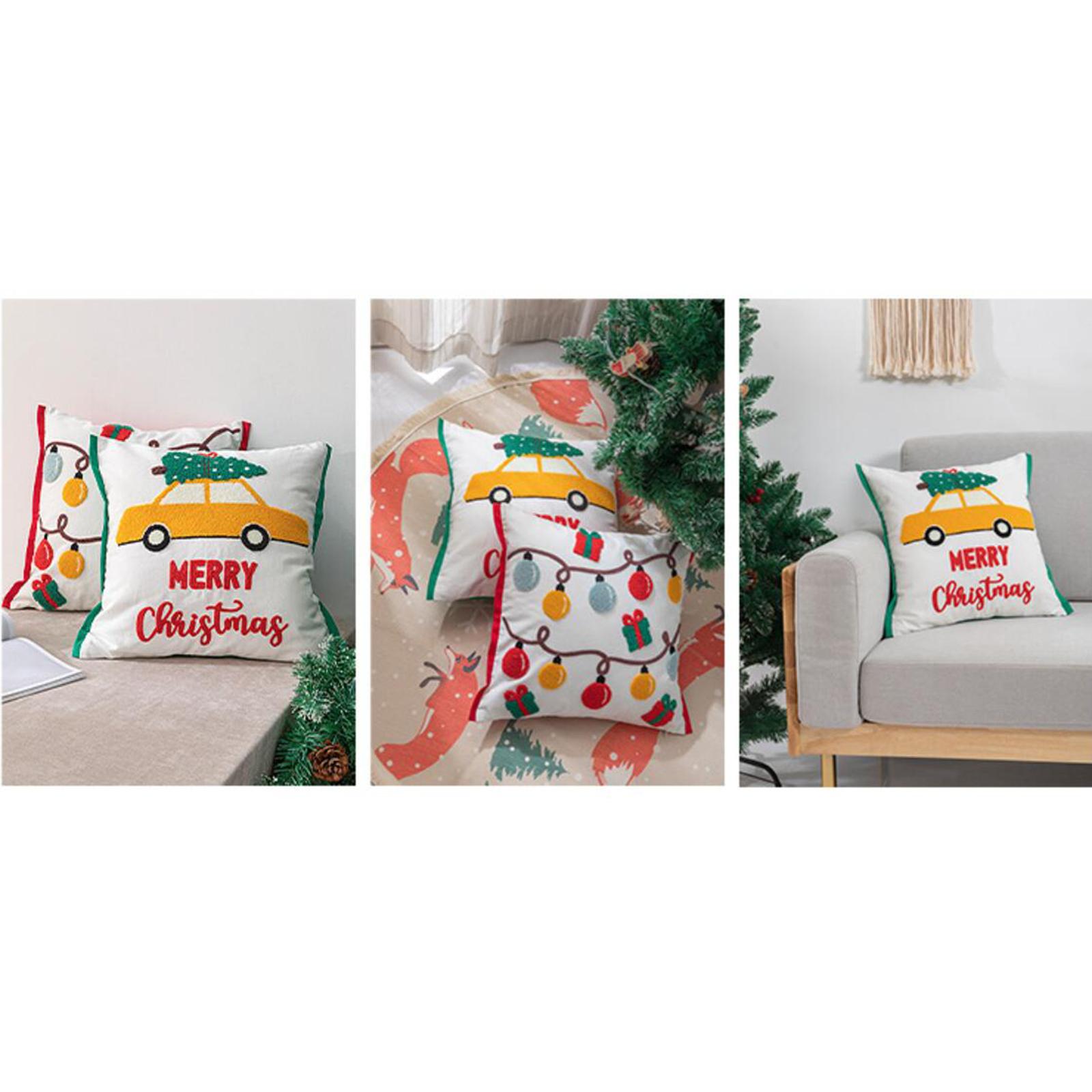 Christmas Pillow Case Cushion Cover Zipper Pillowcase Decor Car