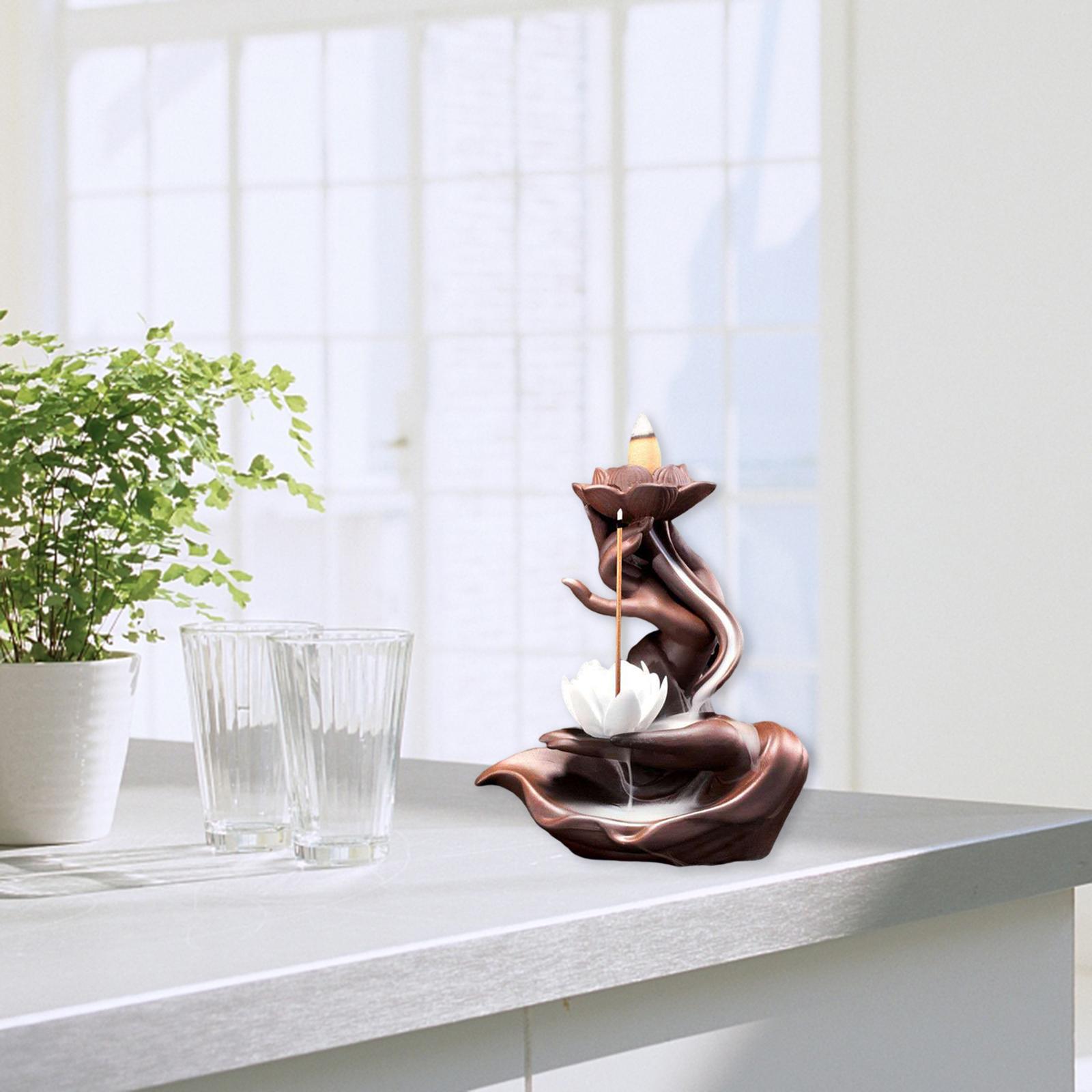 Zisha Ceramics Backflow Incense Burner Holder Cascade Waterfall 2 Pieces