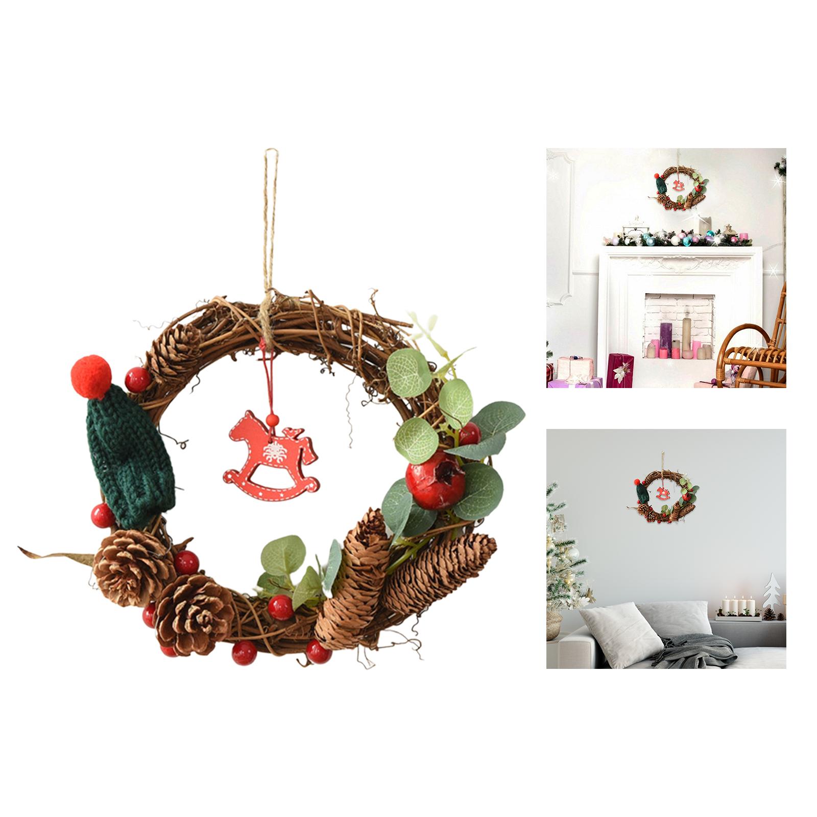20cm Christmas Wreath Hanging Berry Garland for Front Door Wedding Decor