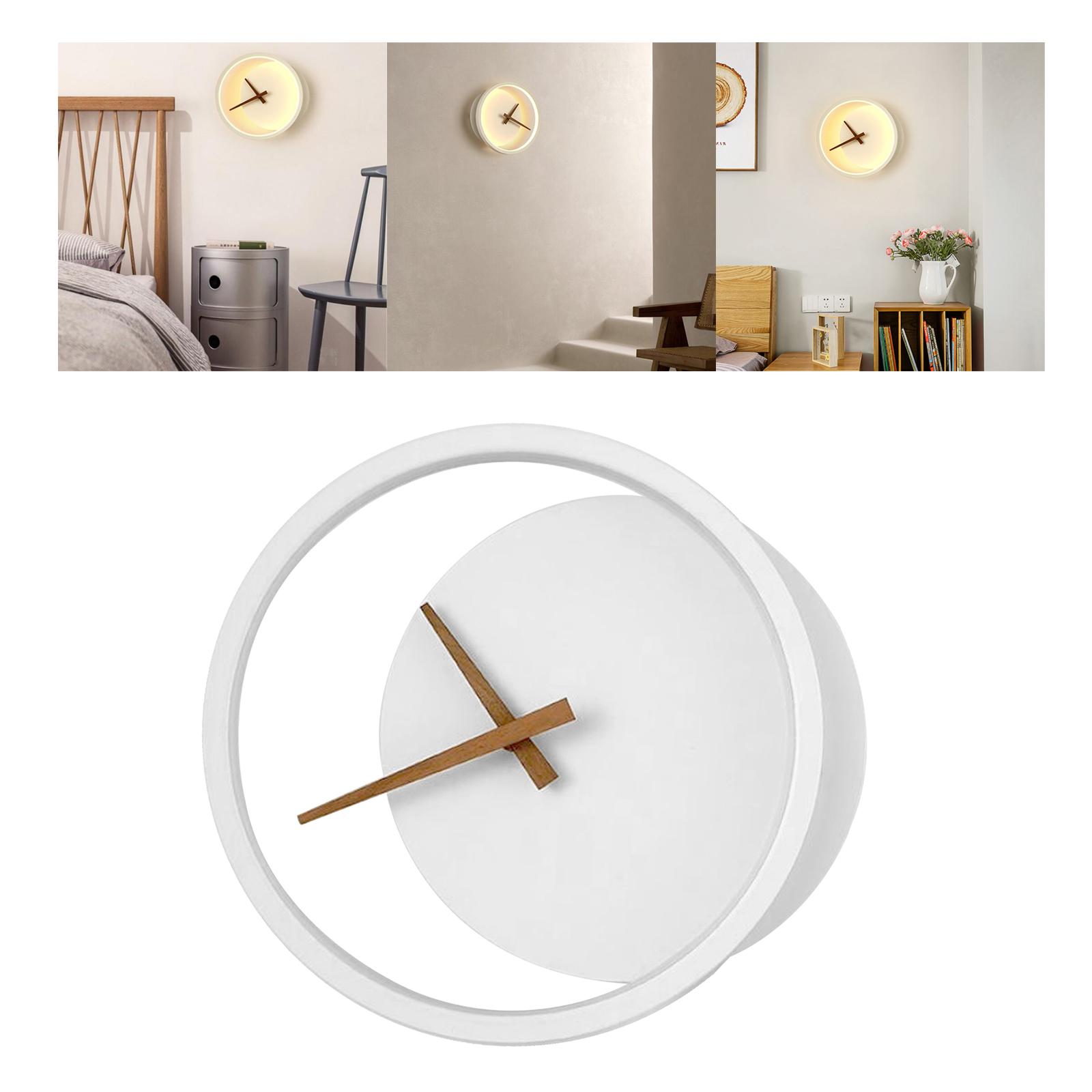 Minimalist Clock Wall Light Wall Art Decor for Home Office Decor White
