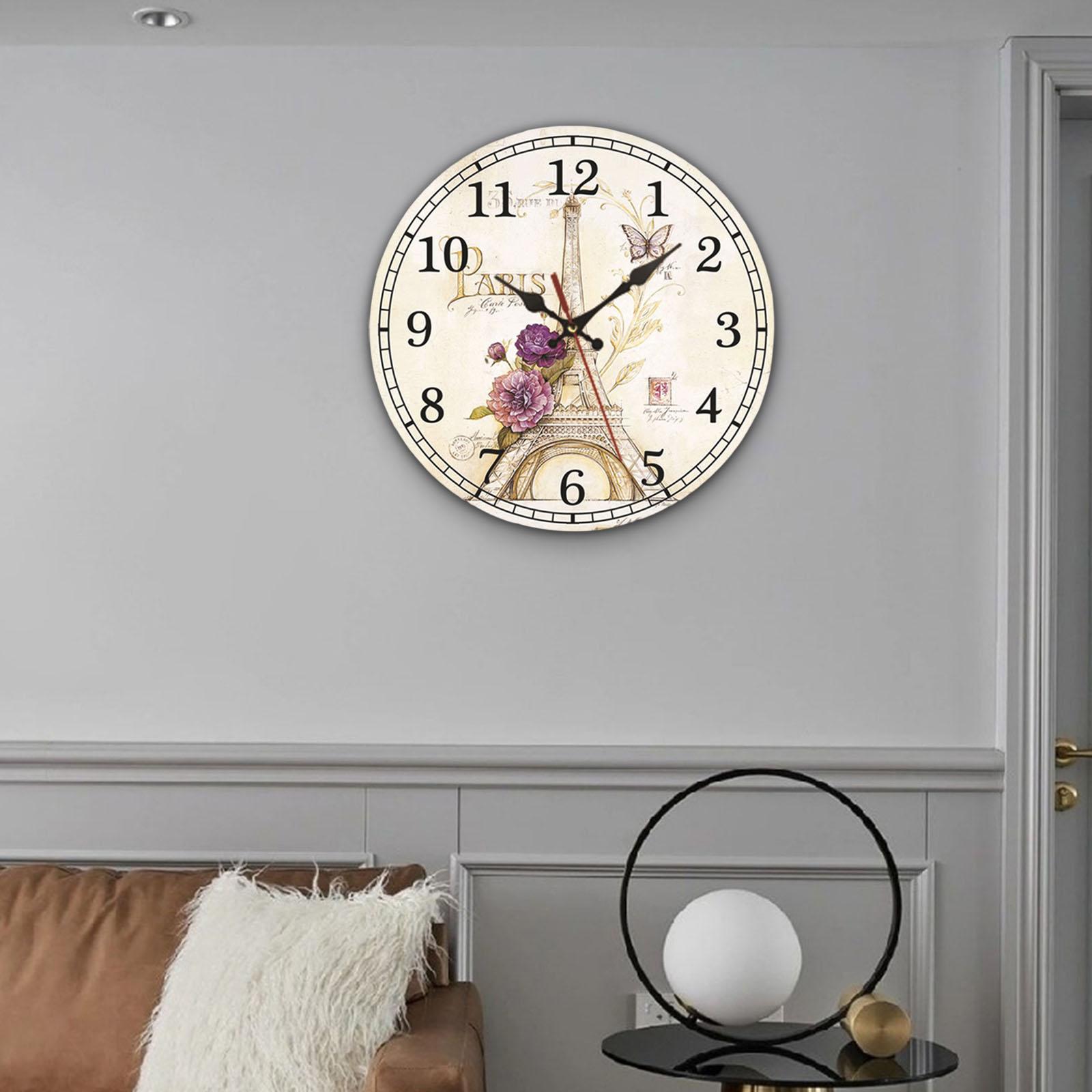 Wood Wall Clock 12inch Decorative Quartz Clocks for Bedroom Living Room Home C
