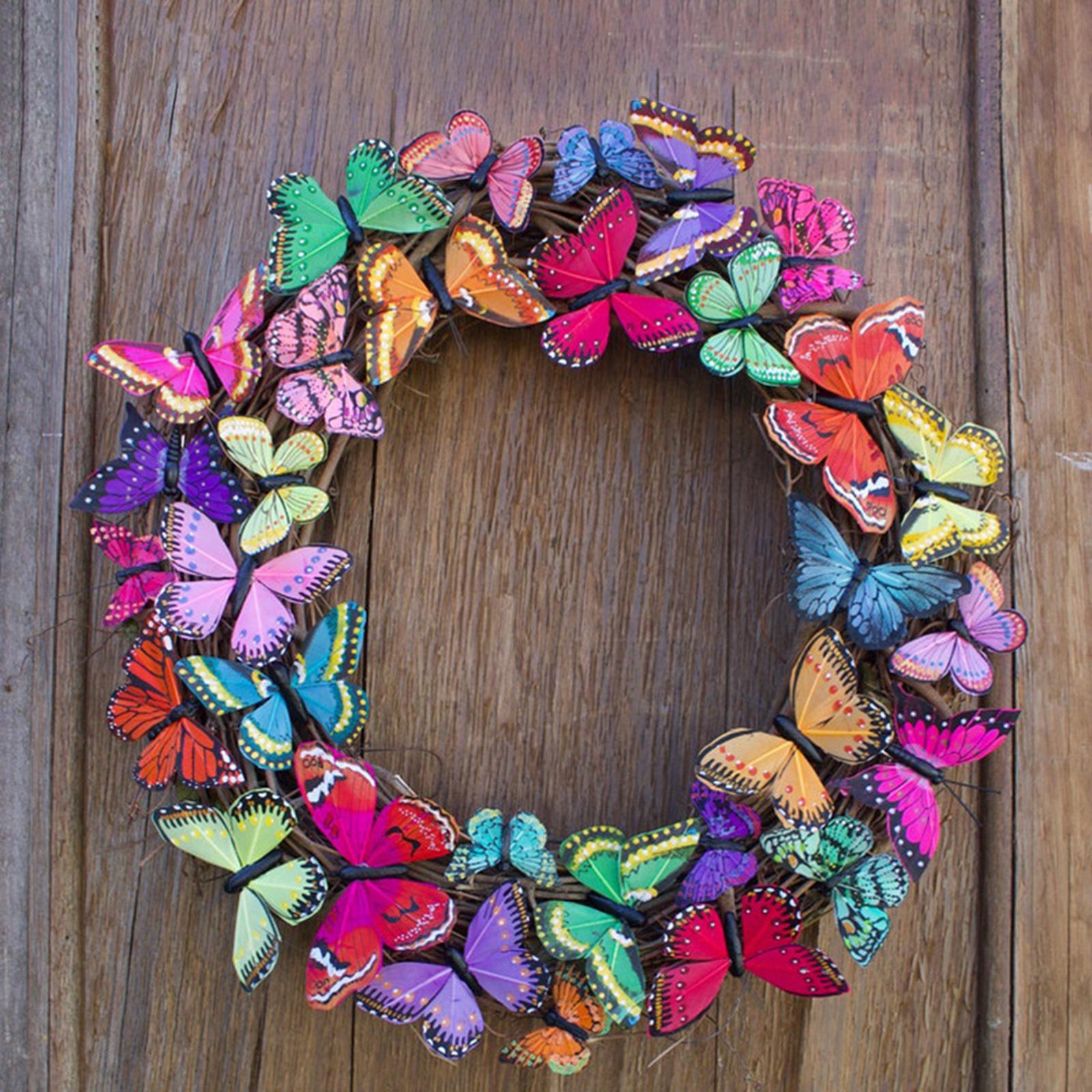 15inch Butterfly Wreath for Front Door Window Hanging Garland Decoration