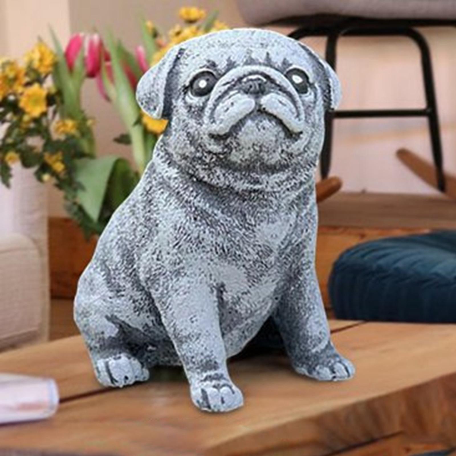 Lovely Polyresin Dog Puppy Figurines Statue Lawn Sculpture Birthday Gift