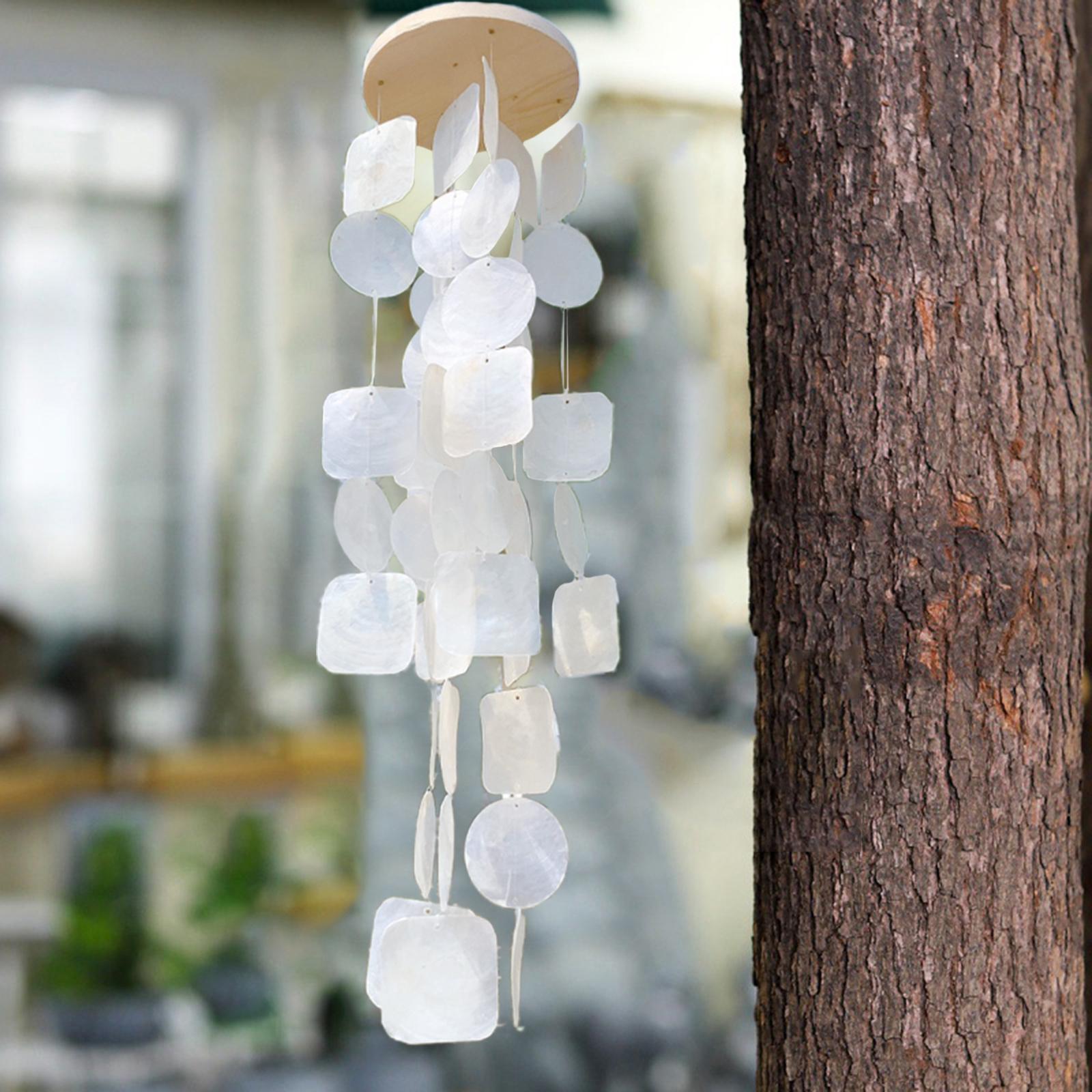 Wind Chimes Hanging Wall Pendant for Garden Outdoor Decor White