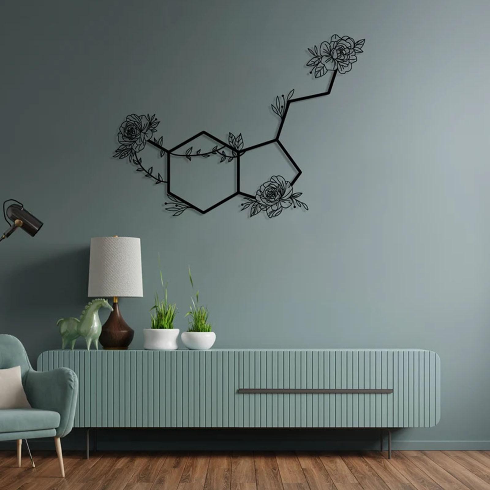 Flower Metal Wall Art Decors Yard Bedroom Cabinet Silhouette Wall Sculptures