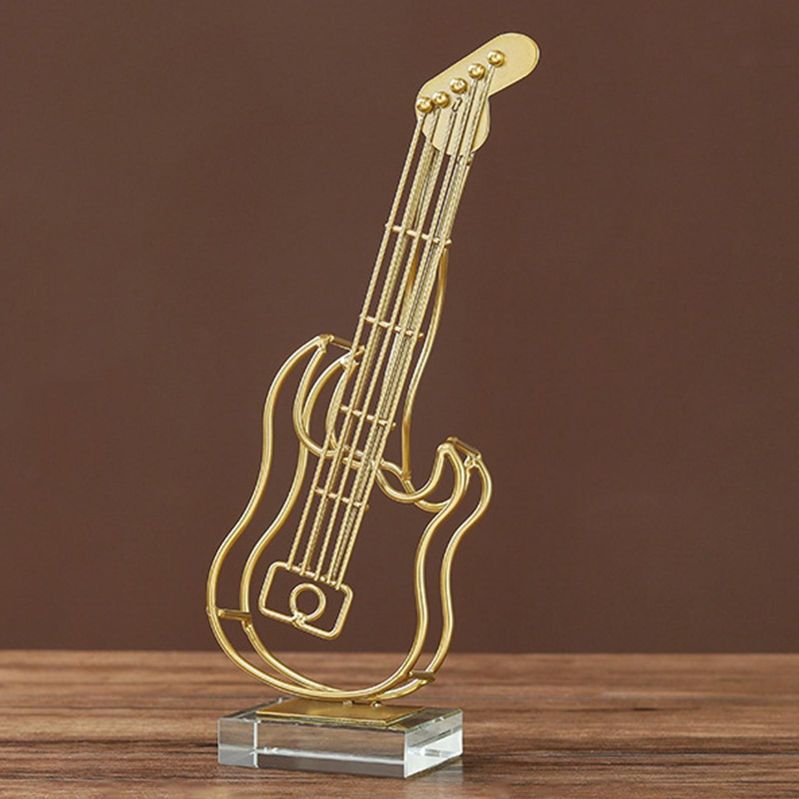 Metal Ornaments Novelty Gifts for Bedside Table Bookshelf Bedroom Guitar