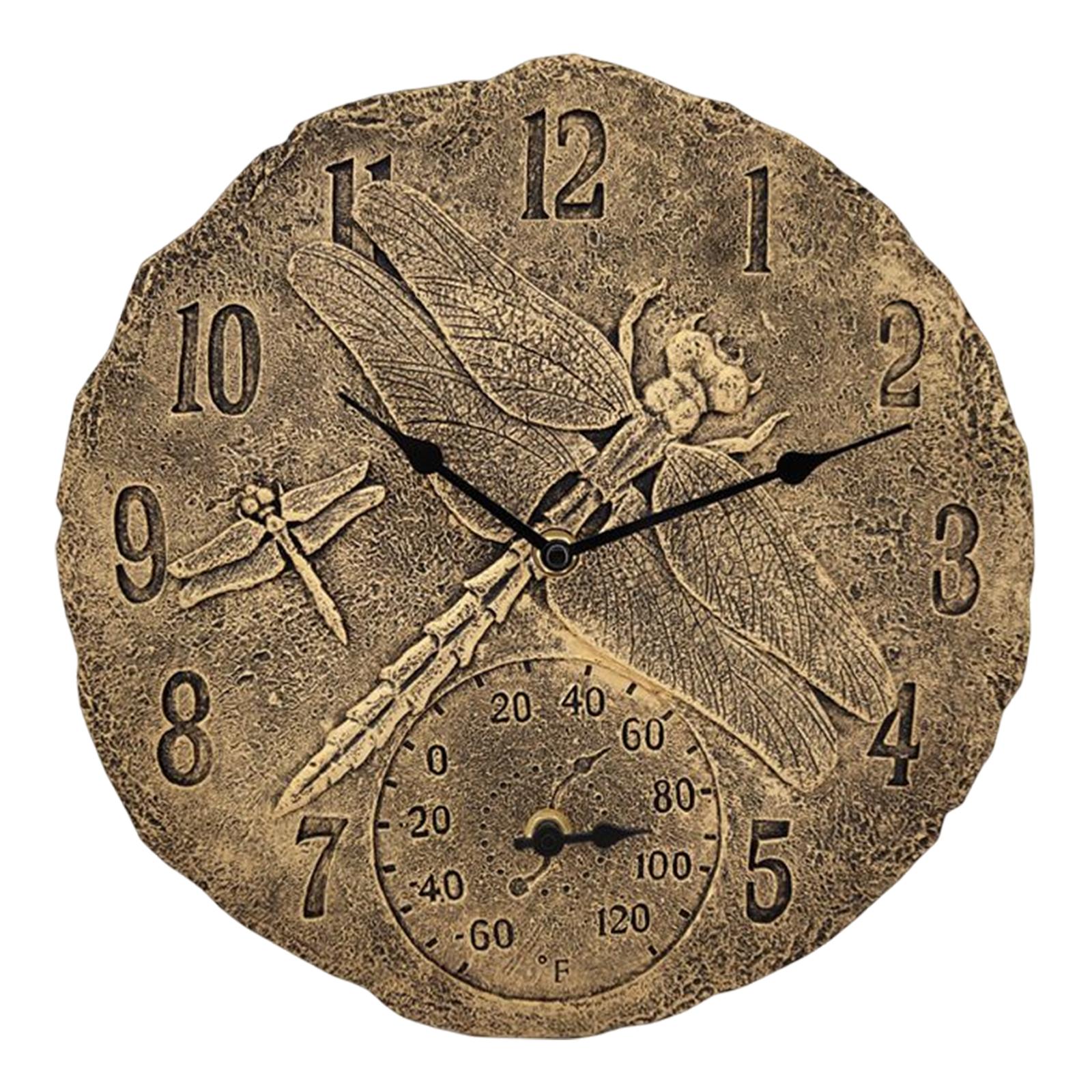 Wall Clock Waterproof with Temperature Display