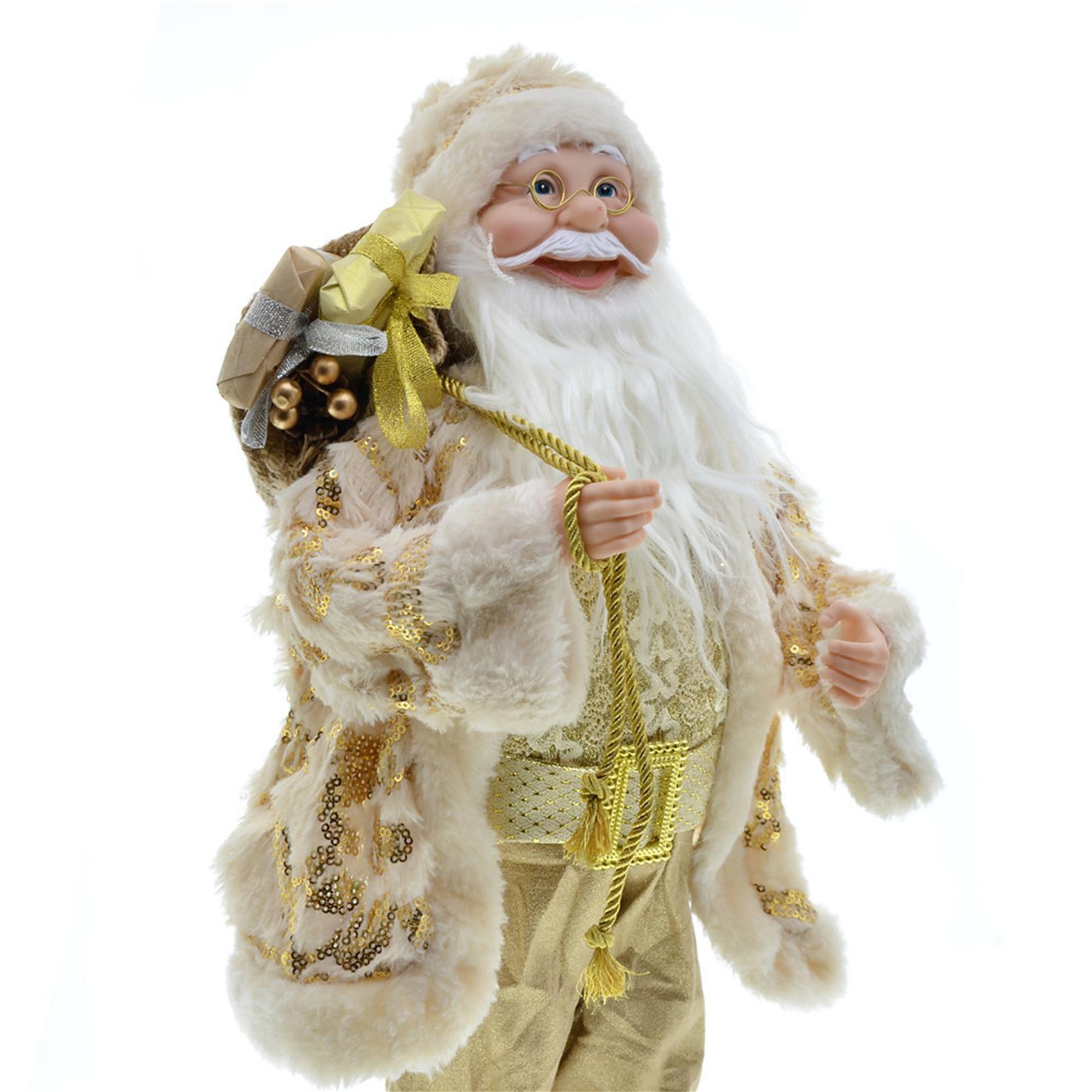 Santa Figurine Standing Santa Doll Toy Christmas Ornaments for Collection StyleA