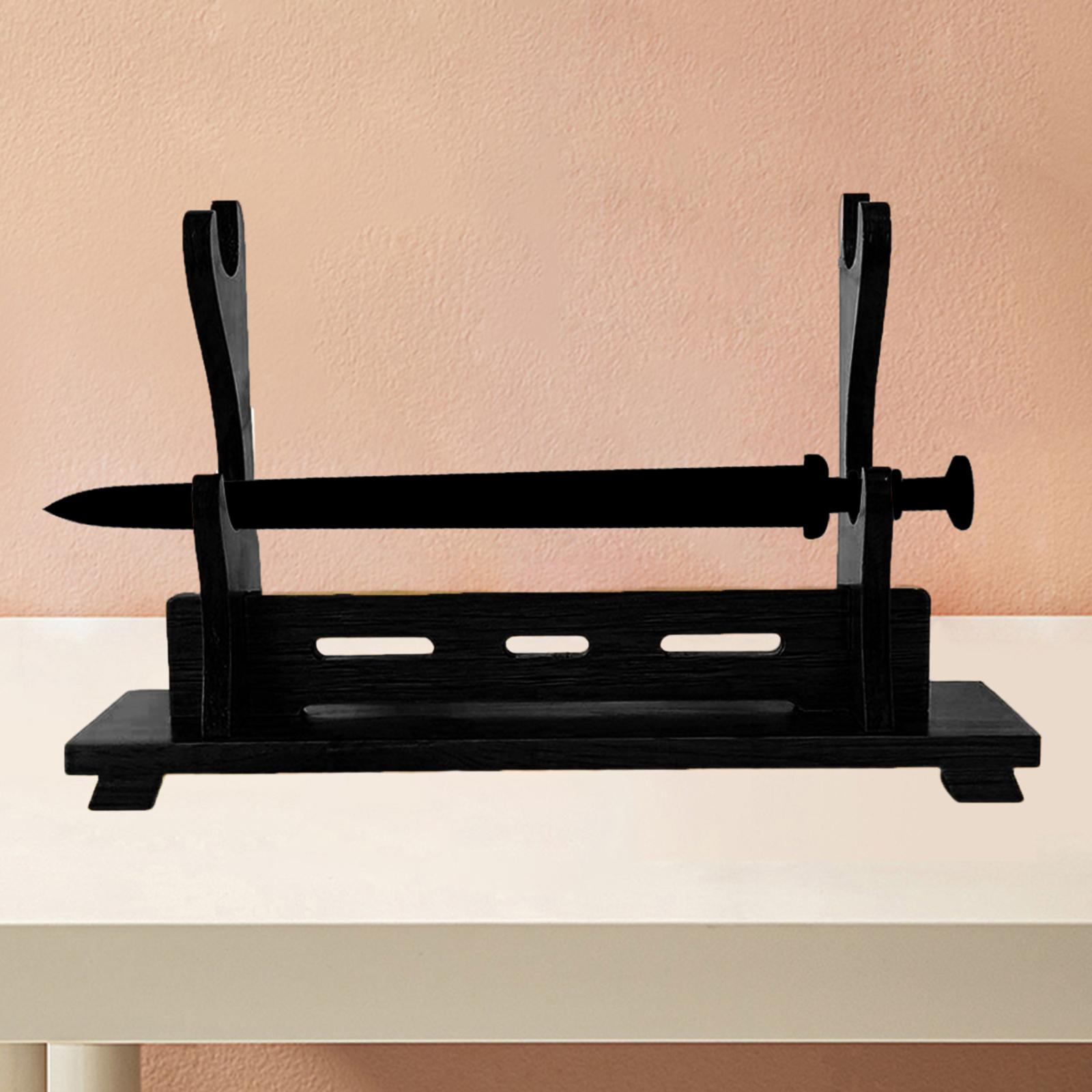 Samurai Accessories Stand Wood Holder Rack Black Placing and Storing Durable 2 Layers