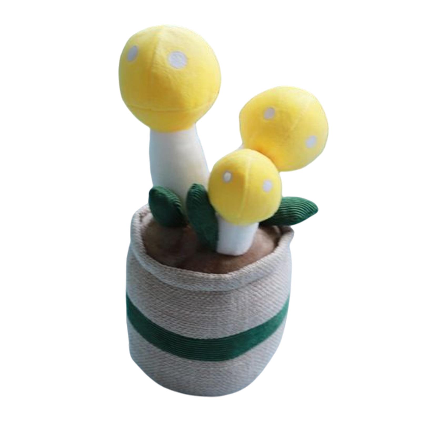 Cute Mushroom Plush Toys Lifelike Cartoon for Dining Room Nursery Girls Boys Yellow