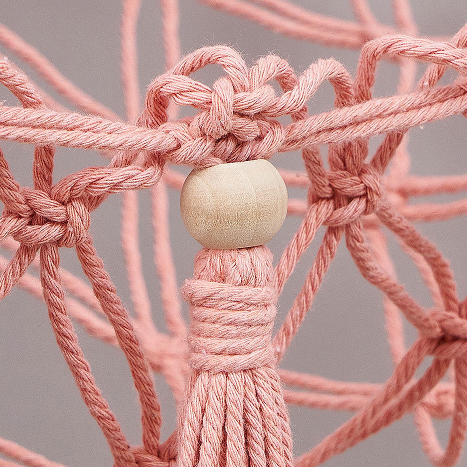 Stuffed Animal Hammock Plush Net Toy Macrame Tassel Decorative Home Display Pink