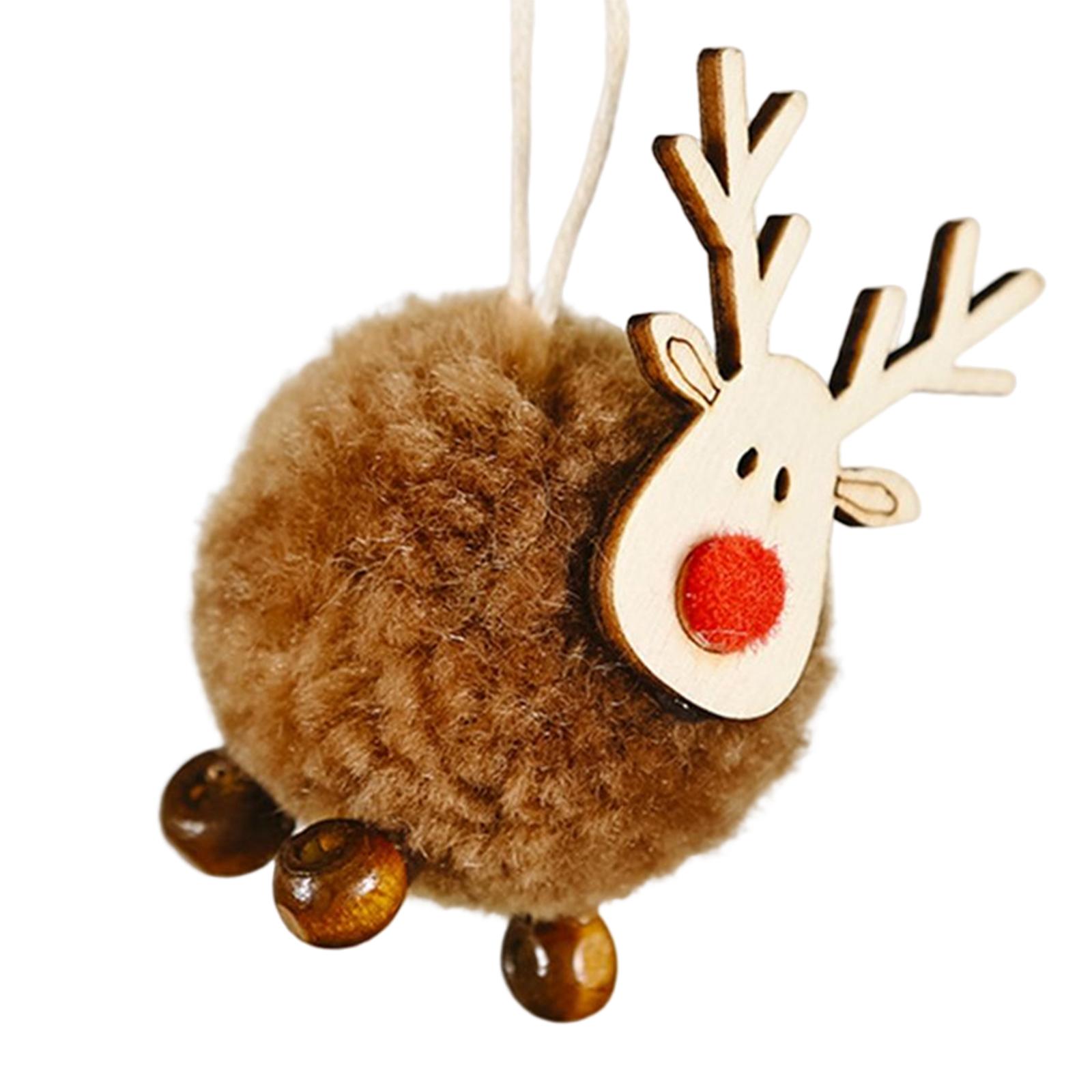 Christmas Reindeer Figures Decoration Elk Deer Doll for New Year Garden brown