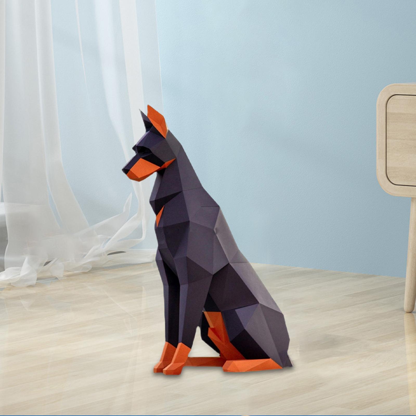 Cute 3D Doberman Dog Paper DIY Crafts 100cm Height Gift Sturdy Durable