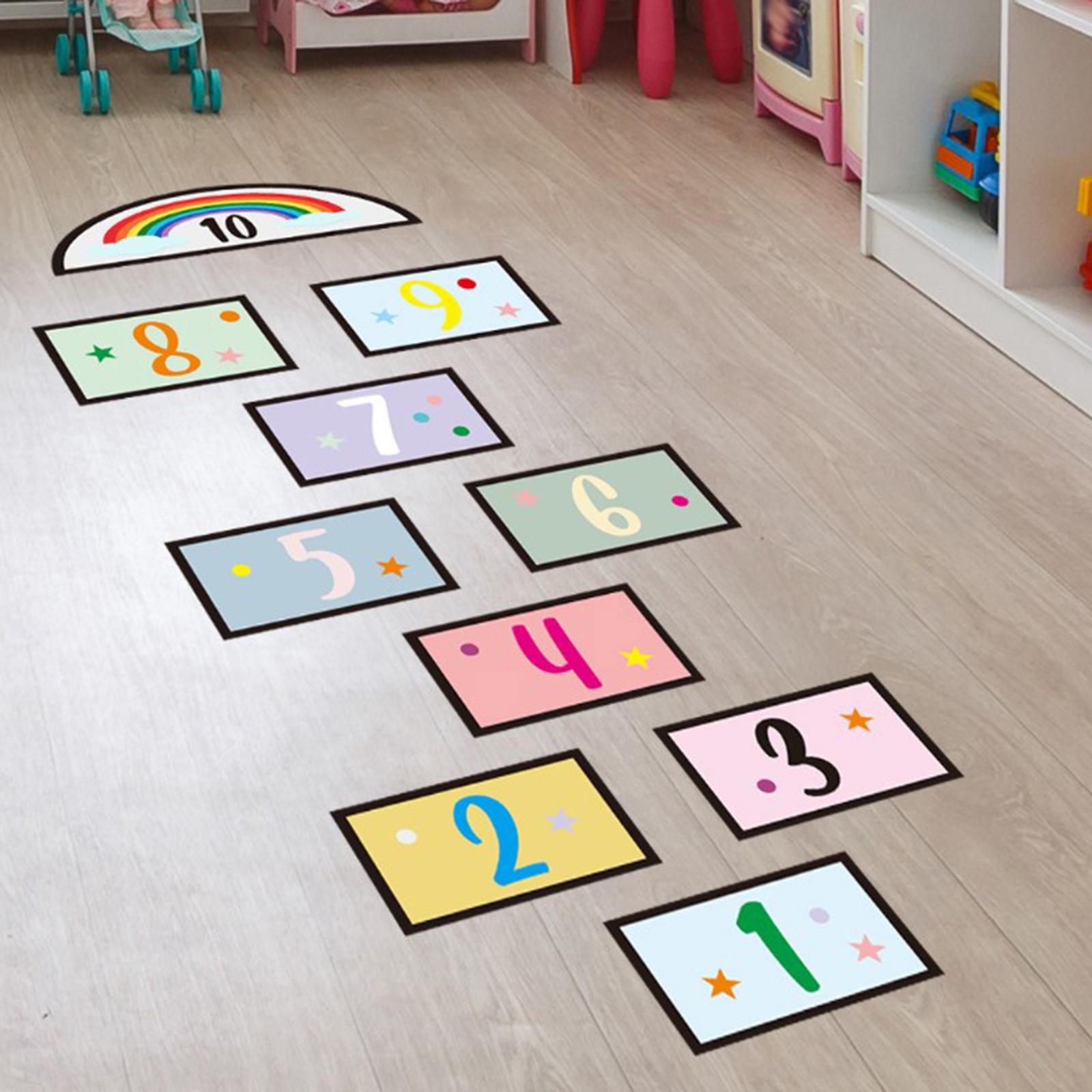 Hopscotch Footprint Floor Sticker Cartoon Floor Decal for Kitchen Decoration StyleA