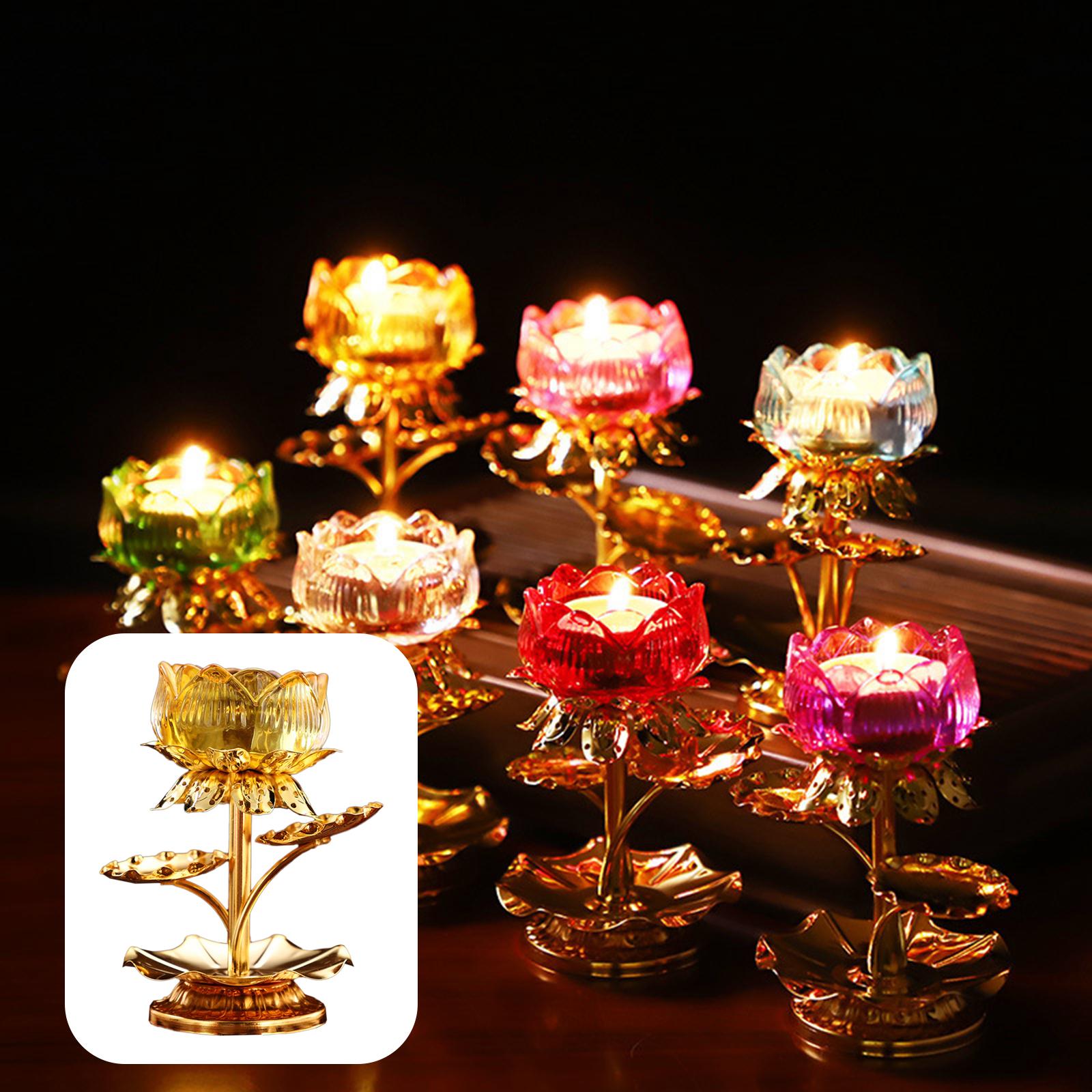 Butter Lamp Holder Meditation Metal Tea Light Candle Holders Altar Supplies Yellow