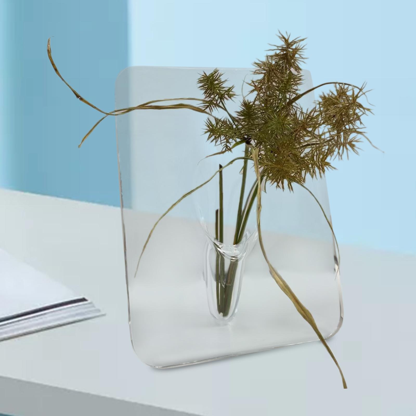 Acrylic Flower Vase Book Shaped Aesthetic for Wedding Flower Shop Restaurant