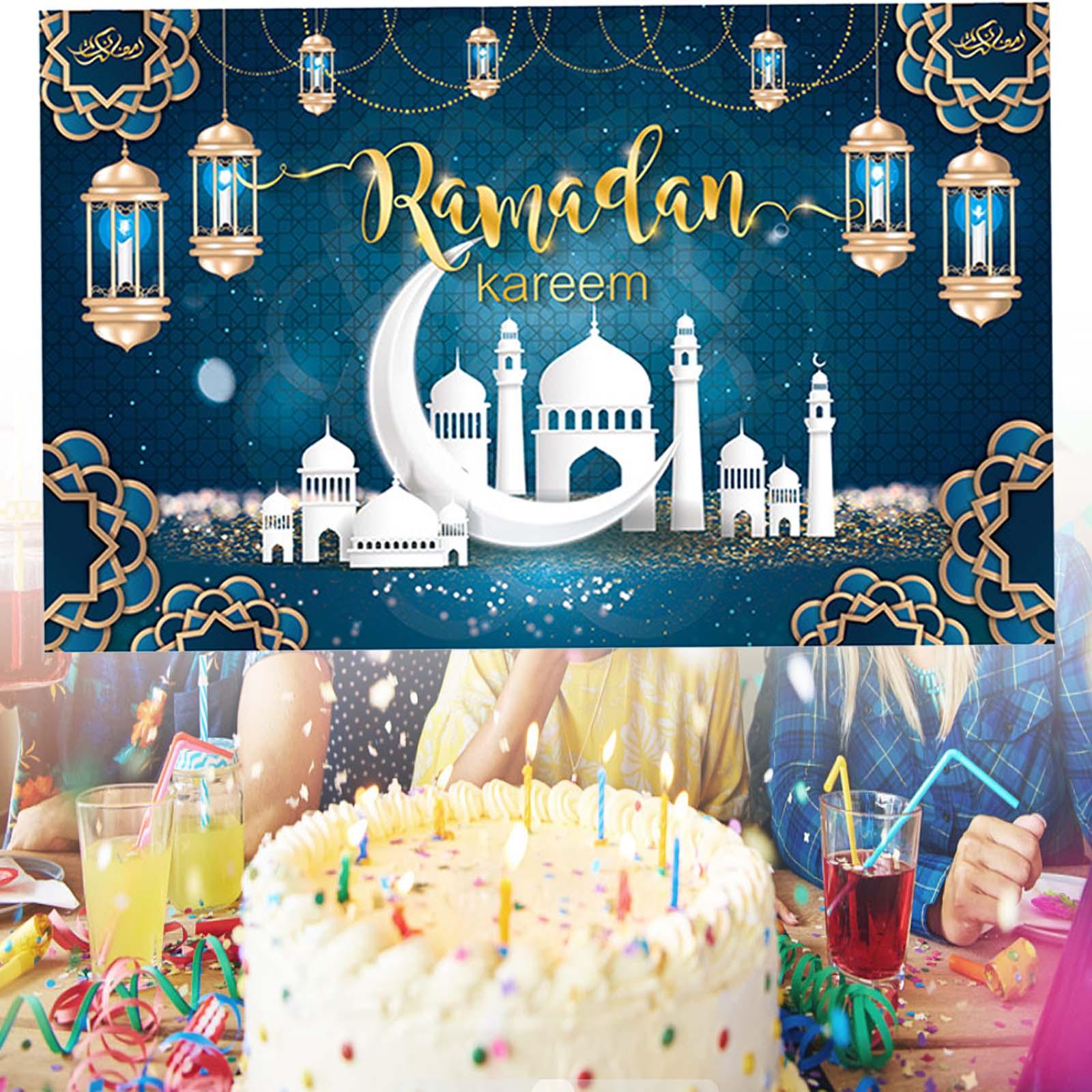 Eid Mubarak Background Muslim Islam Ramadan Signs Polyester for Playground Style D 180x115cm