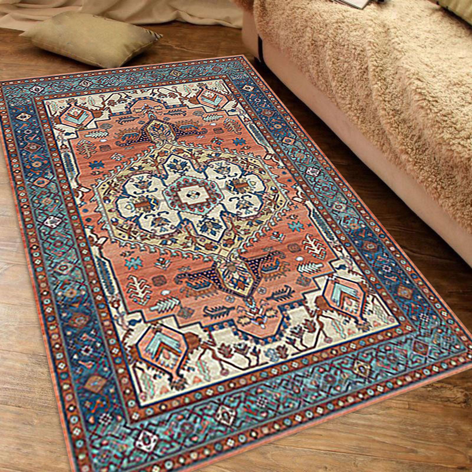 Area Rugs Bedroom 60cmx90cm Traditional Dining Table Non Skid Persian Carpet Style A