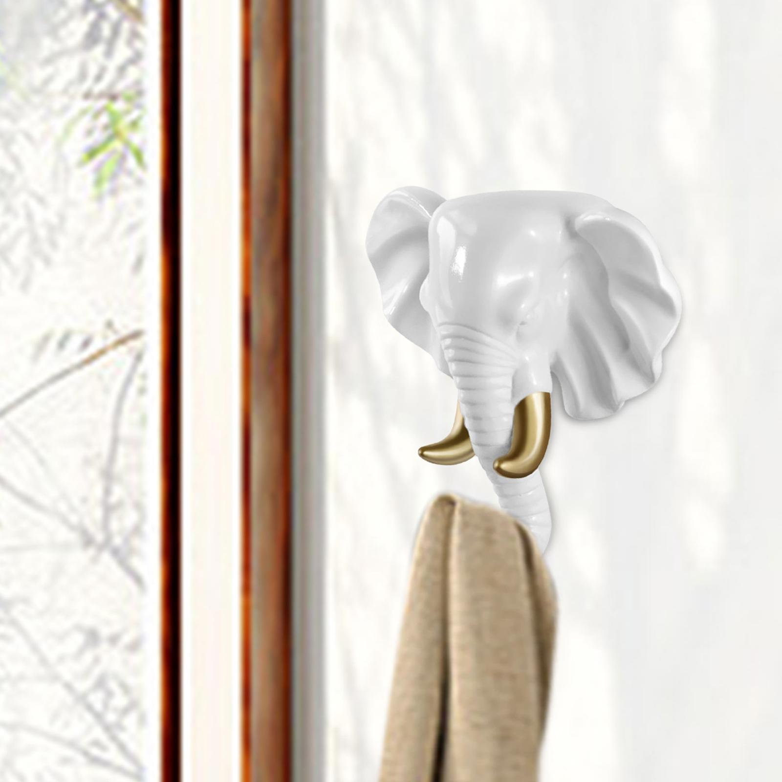 Head Coat Hook Cute Multi Functional Animal Rack for Bathroom Bedroom Office White