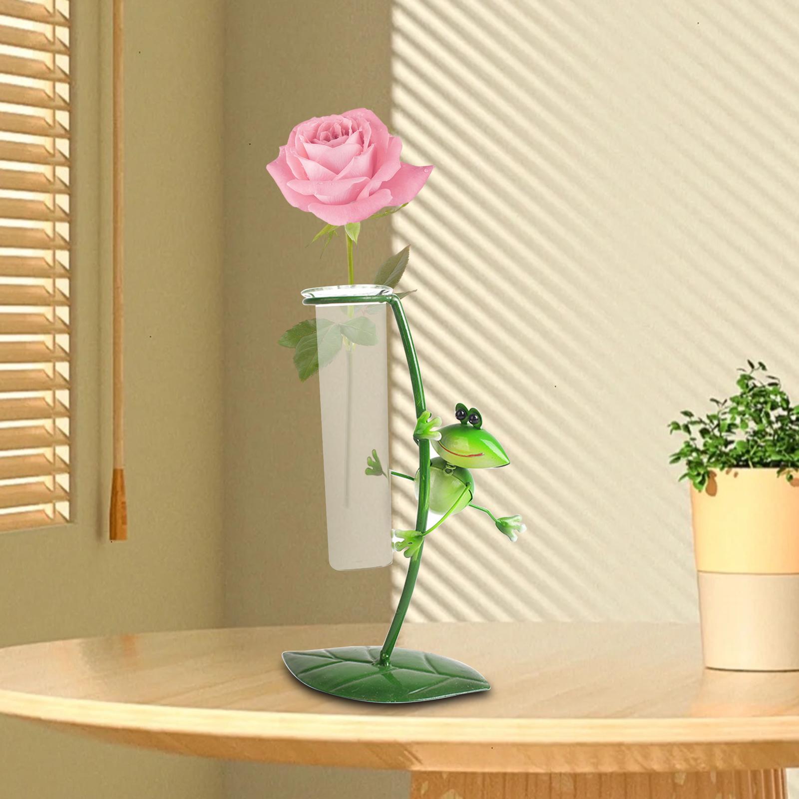 Test Tube Vase Clear Propagation Station Vase for Interior Party Living Room Frog