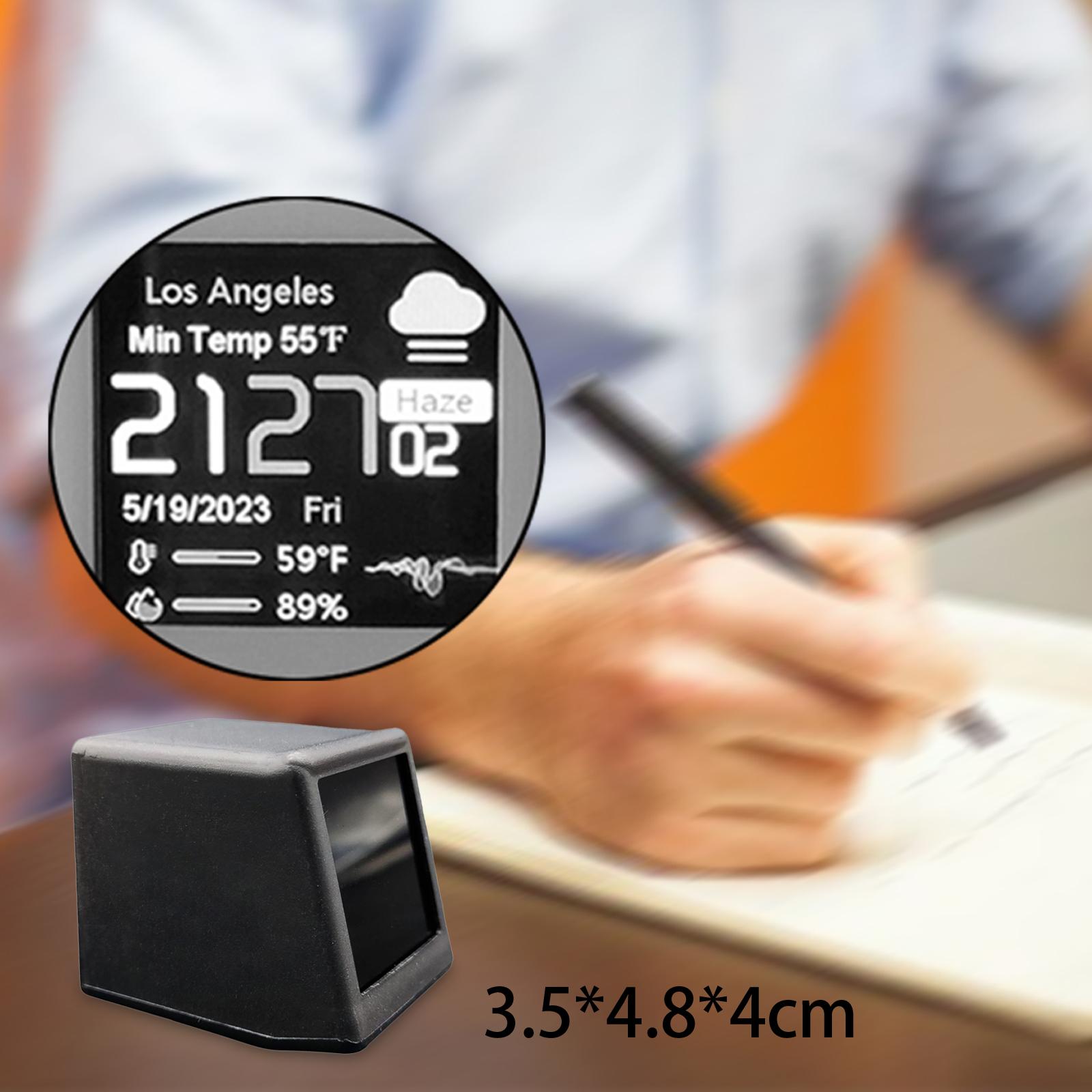Smart Weather Station Modern Digital Clock for Study Office Living Room Black