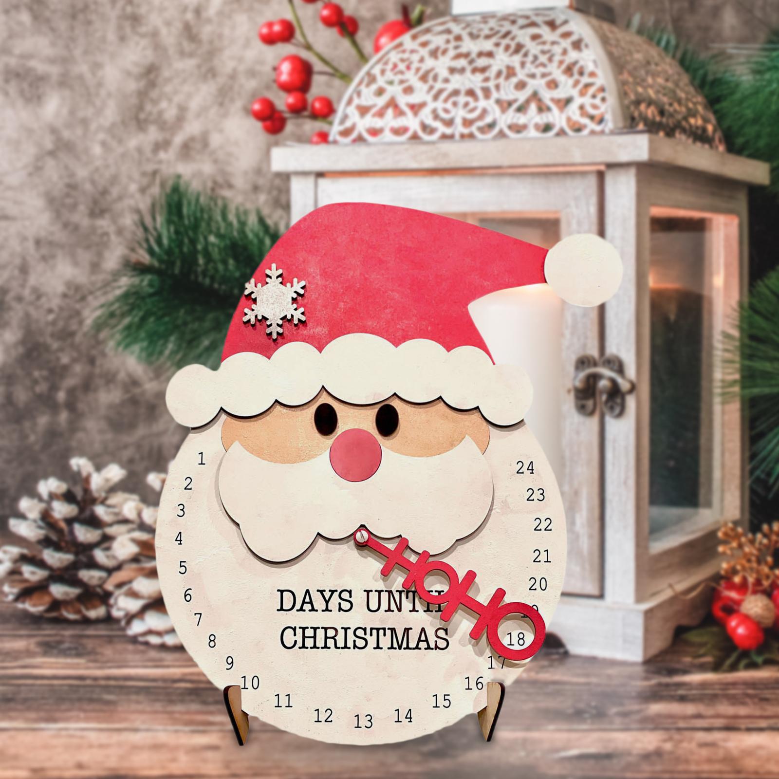Christmas Sign Christmas Wooden Calendar for Farmhouse Study Hotel Style B