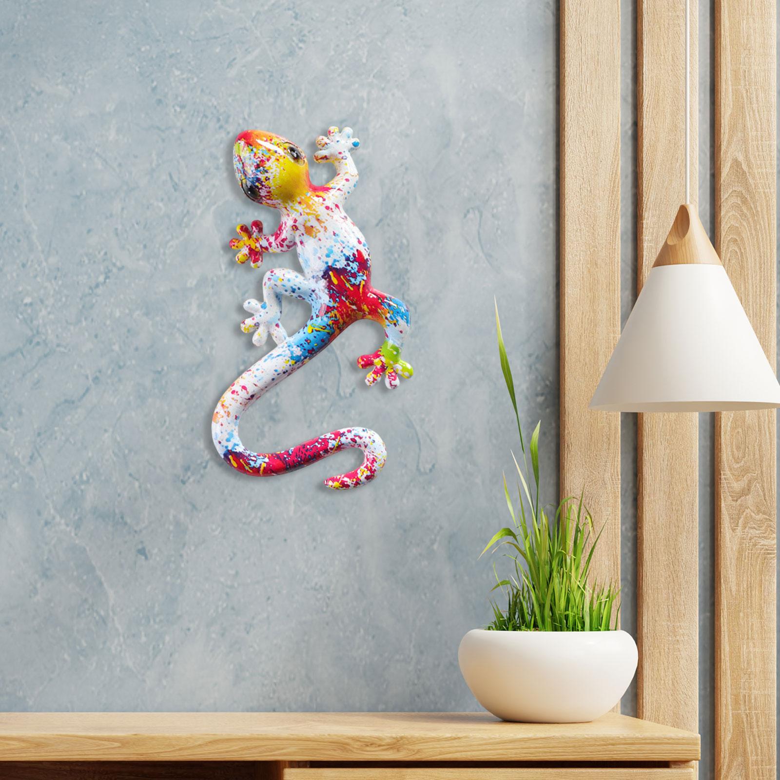 Gecko Wall Art Decor Gecko Wall Sculpture for Home Living Room Indoor Hook 14x8.5x2.5cm