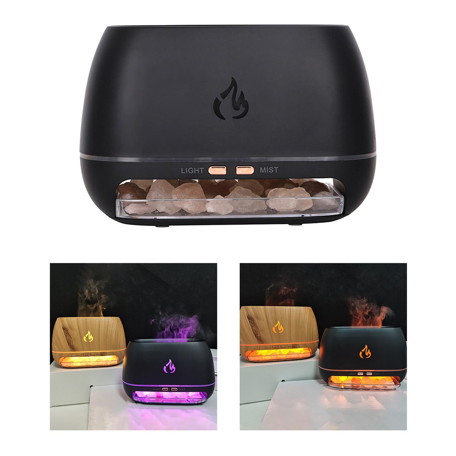 Flame Humidifier Fireplace Simulation Humidifier for SPA Gym Desktop Bedroom Black