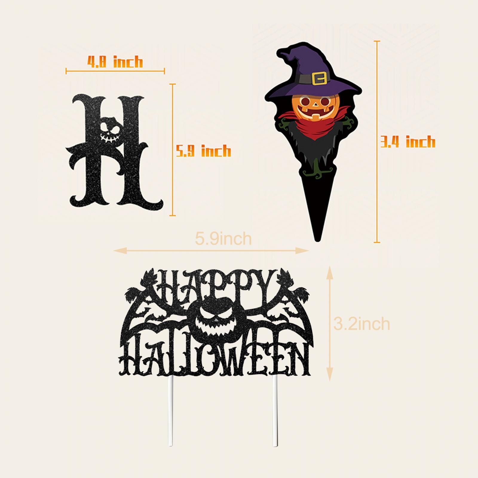 Halloween Theme Banner Garland Hanging Front Door Haunted Cake Toppers