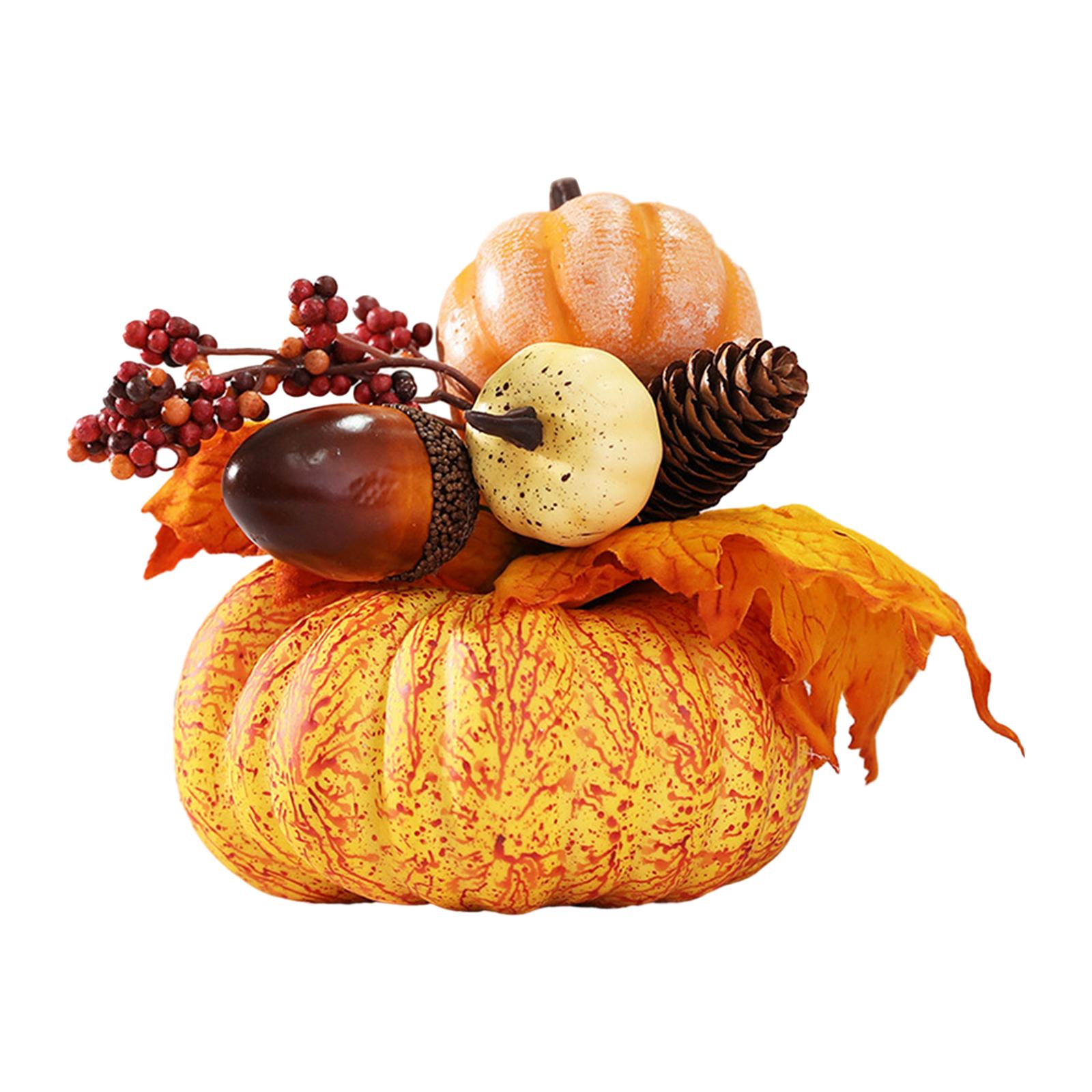 Artificial Pumpkin Flower Photo Props Fall Office Halloween Thanksgiving Style B